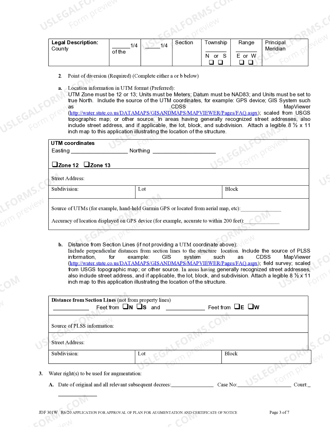 Preview Application for Approval of Plan for Augmentation