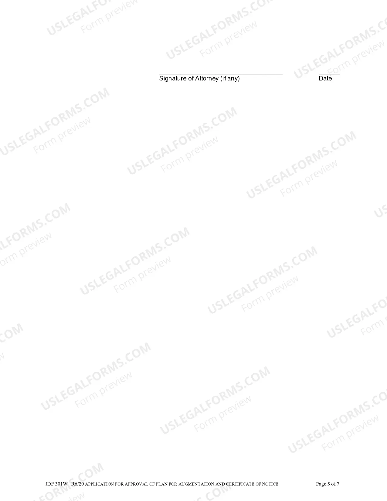 Preview Application for Approval of Plan for Augmentation