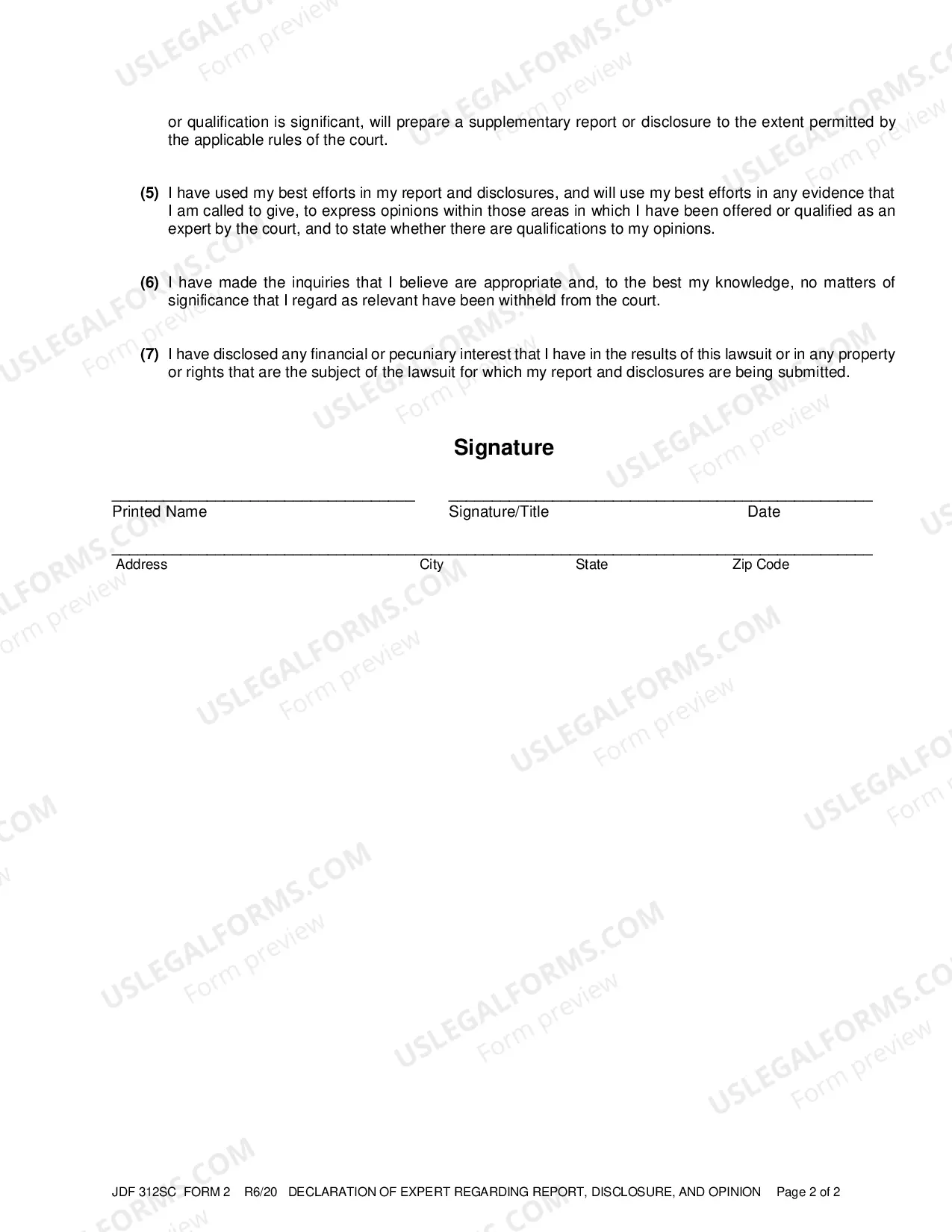 Preview Declaration of Expert Regarding Report, Disclosure, and Opinion