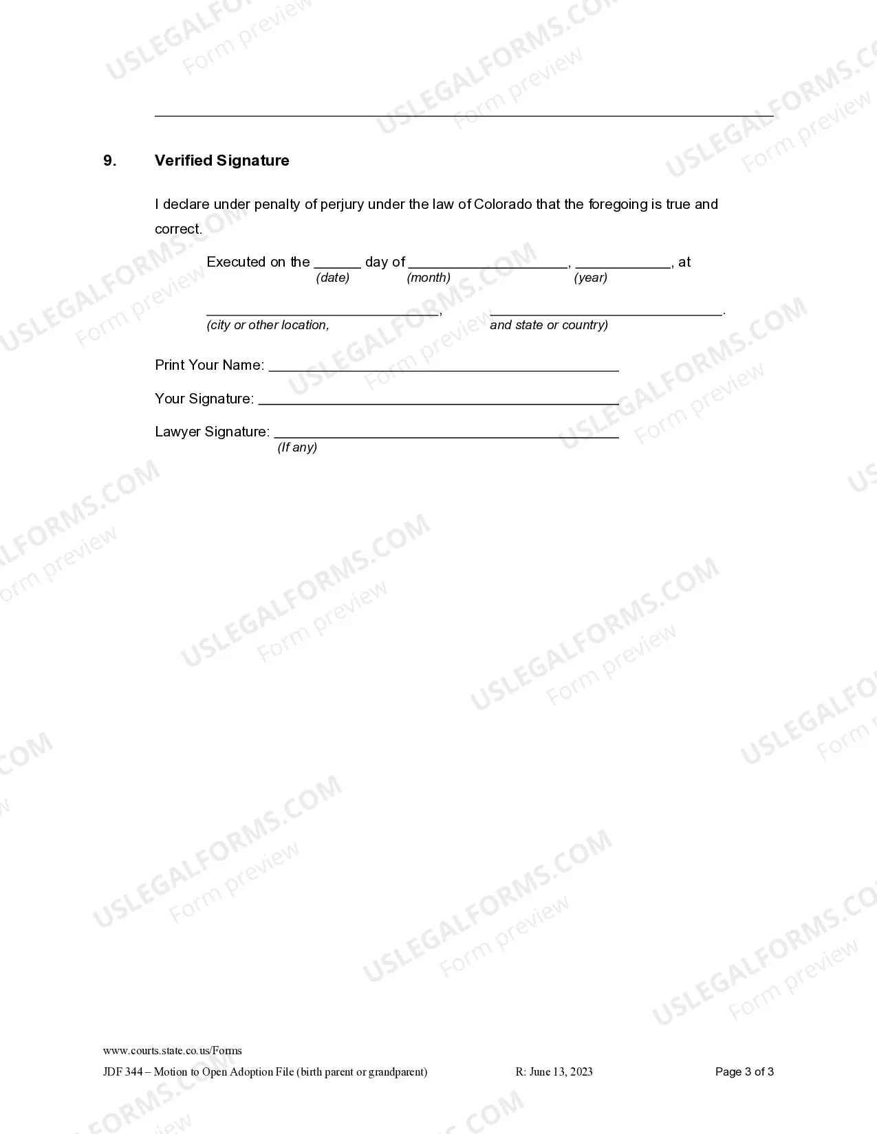 Preview Motion to Open Adoption Adoption File - Birth Parent or Grandparent