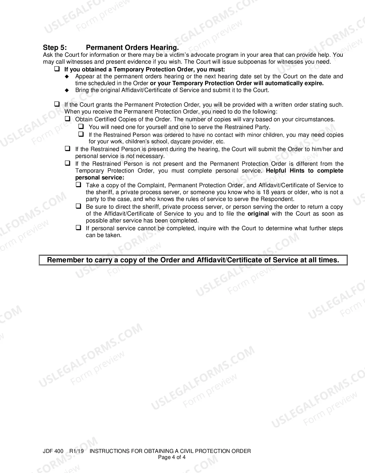 Preview How to Obtain a Protection Order