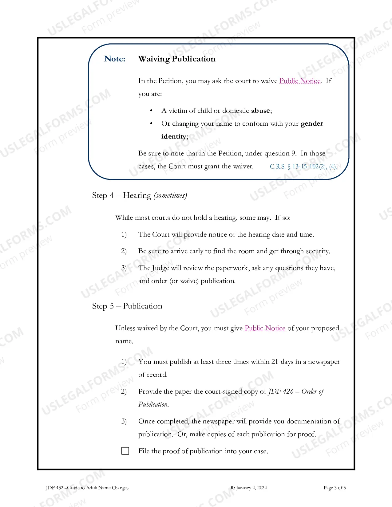 Preview Guide to Adult Name Changes