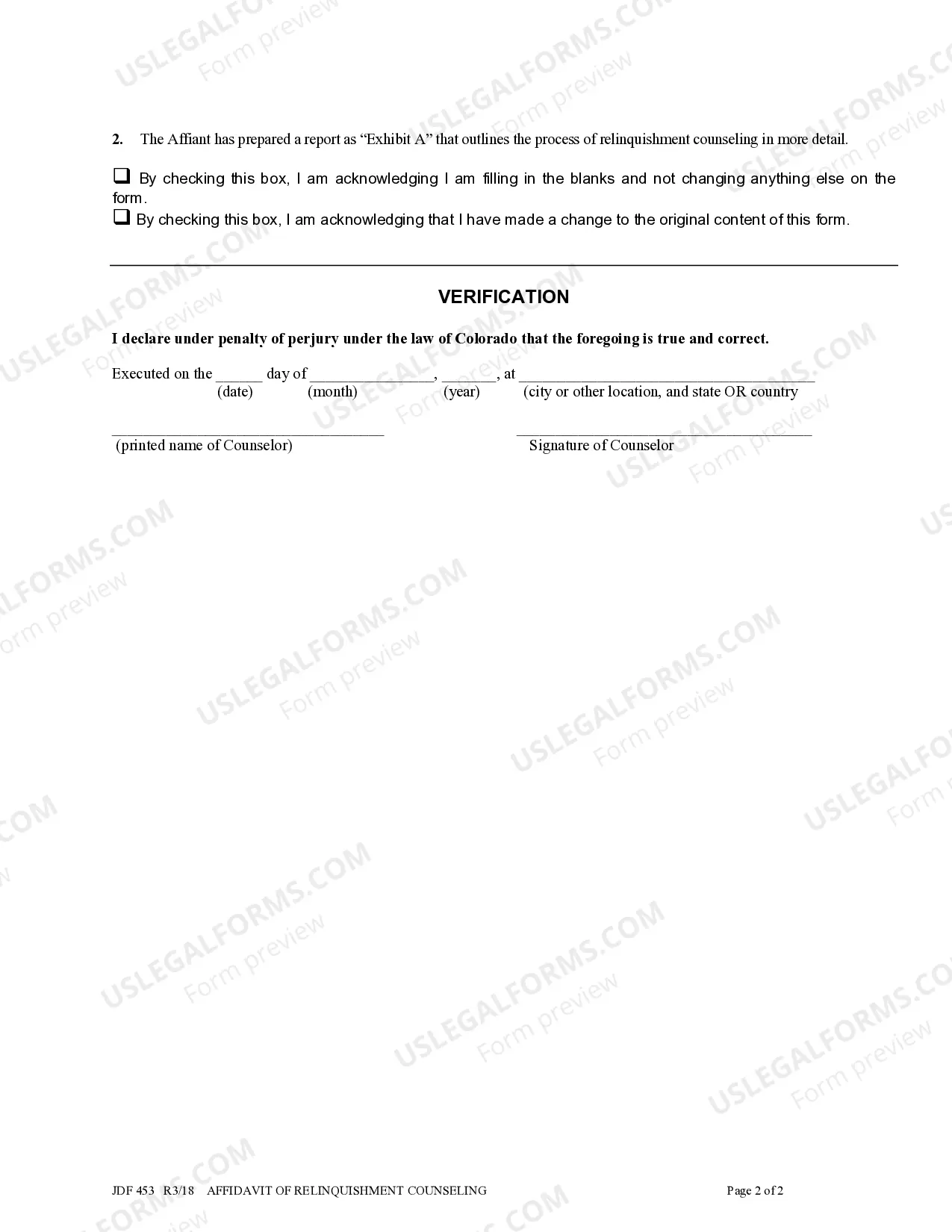 Preview Affidavit of Relinquishment Counseling