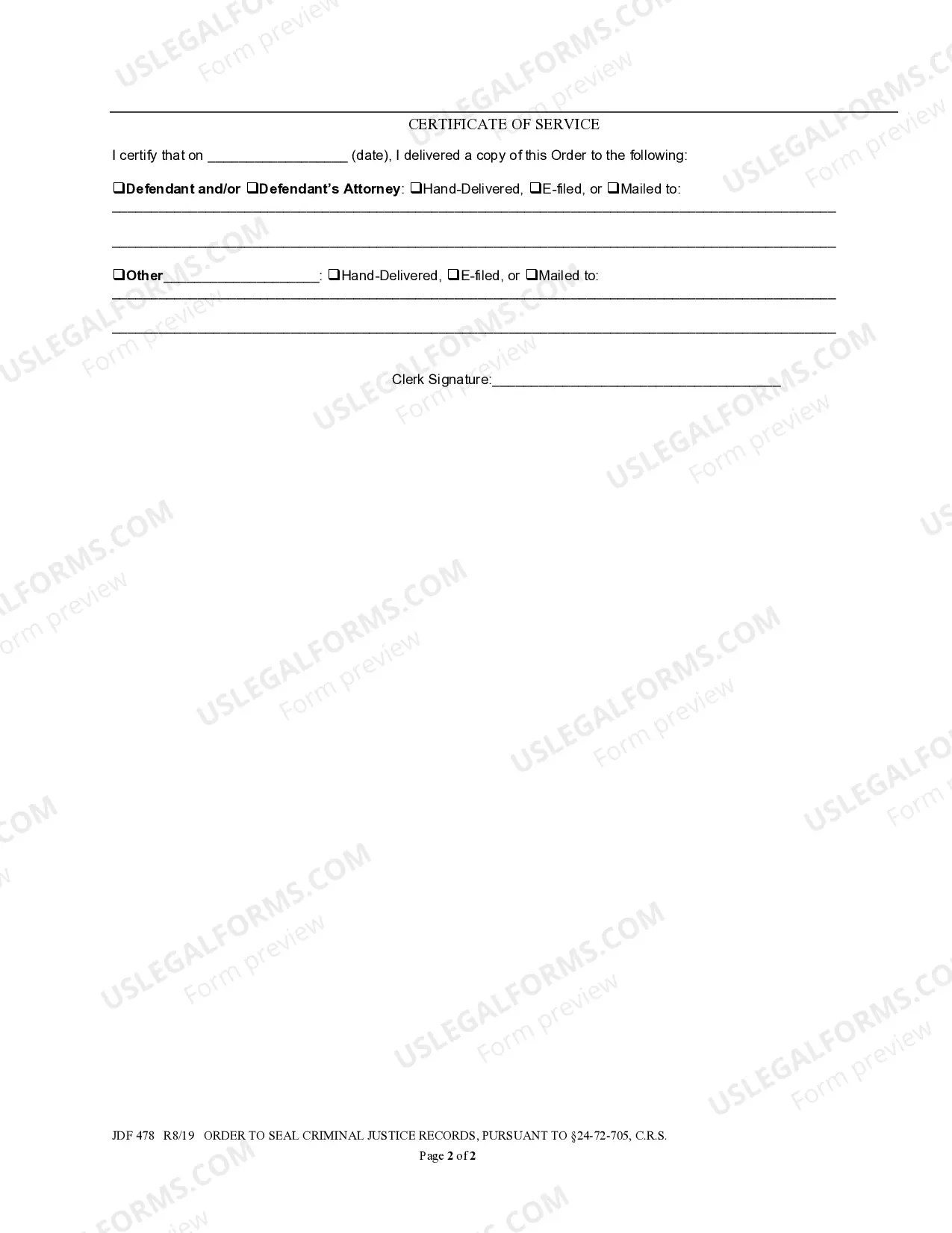 Preview Order to Seal Non-Conviction Records
