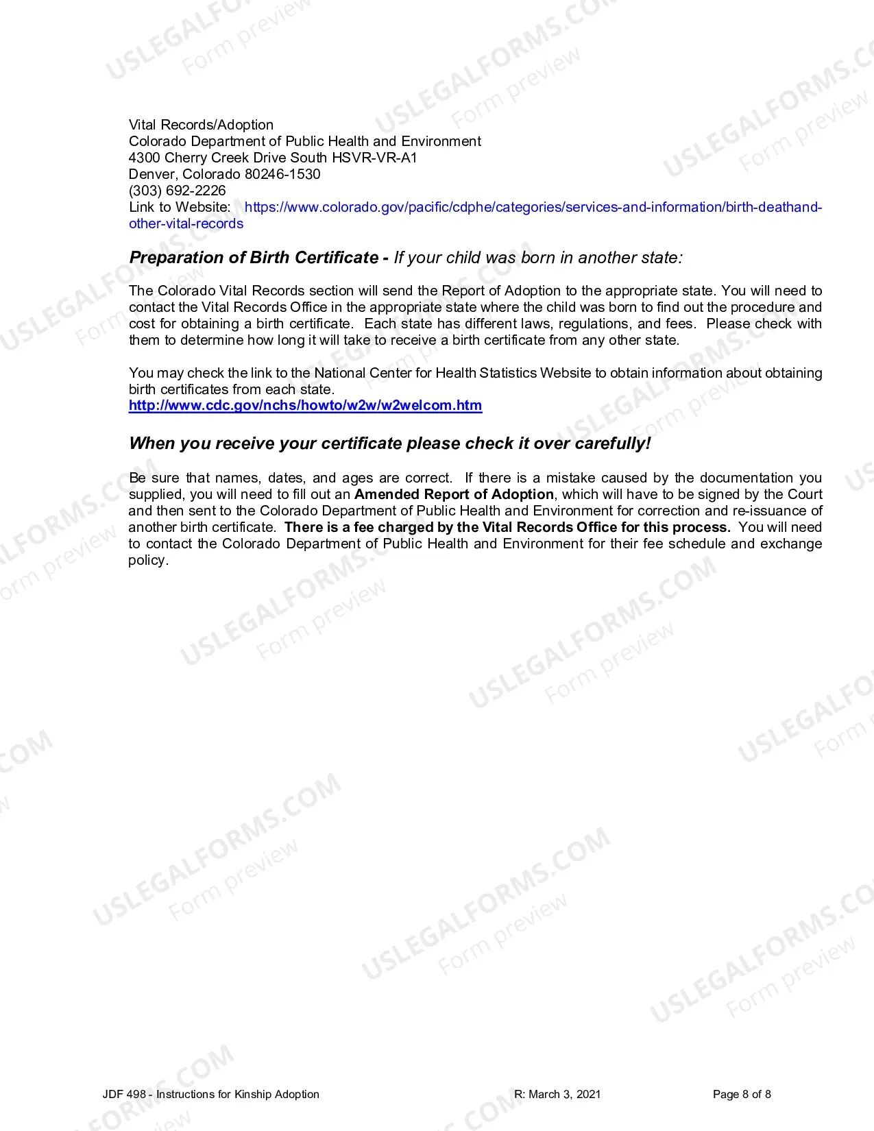 Preview Instructions for Kinship Adoption