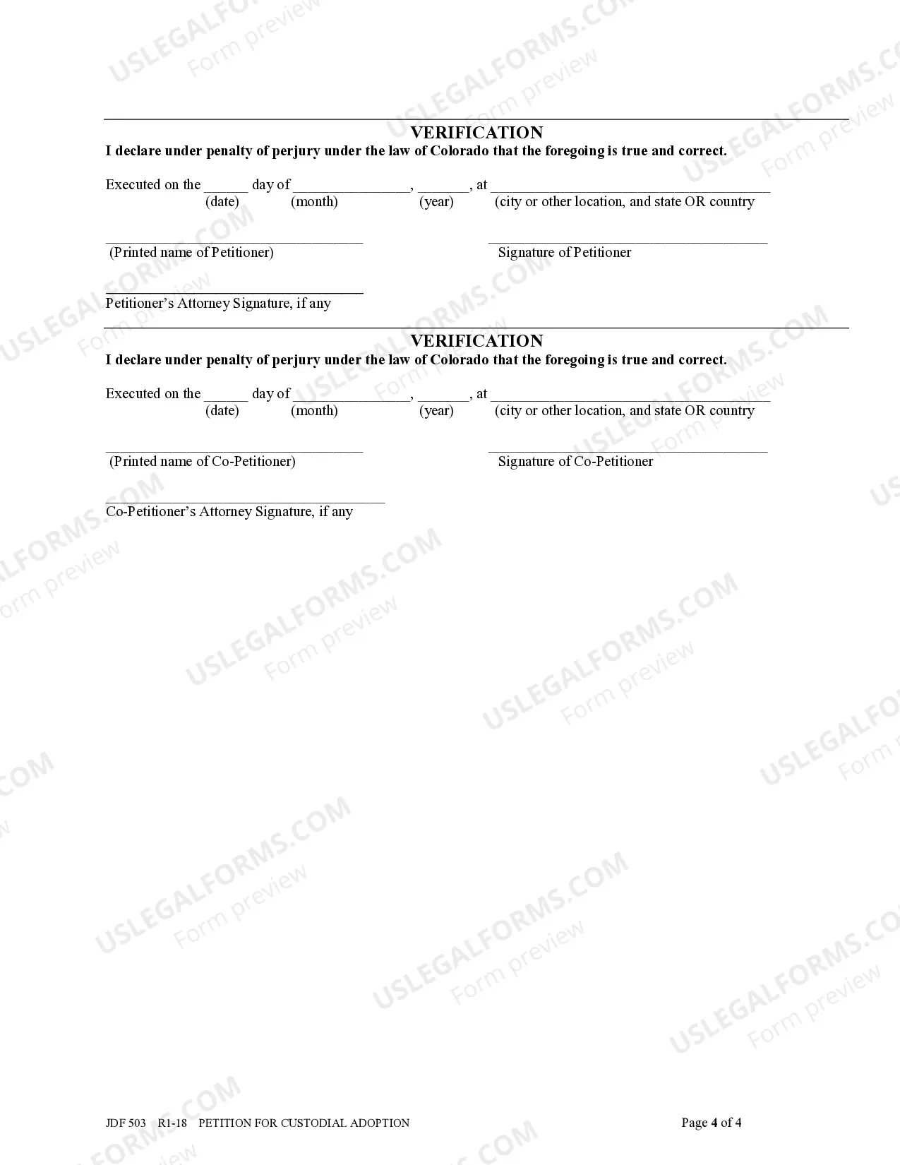 Preview Petition for Custodial Adoption