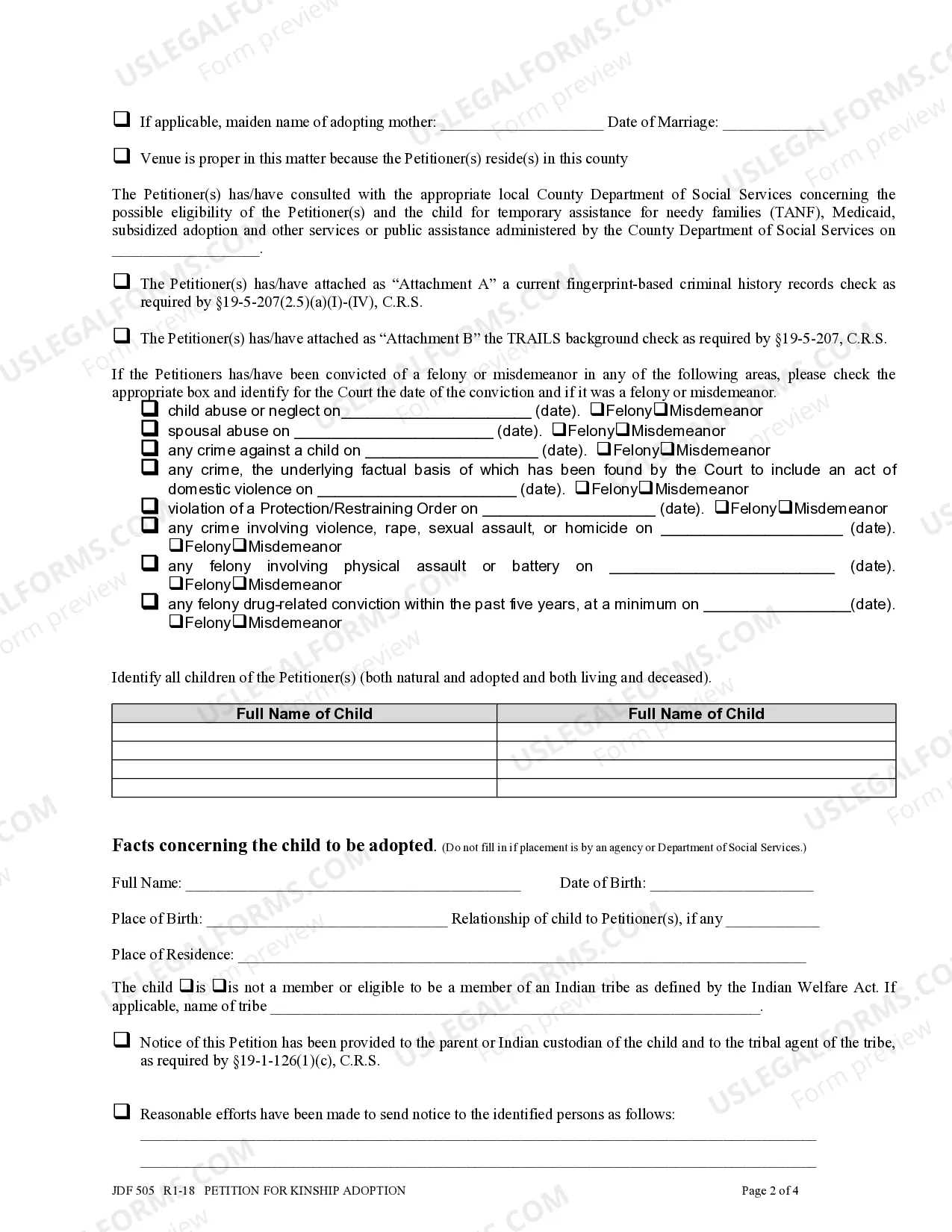 Preview Petition for Kinship Adoption