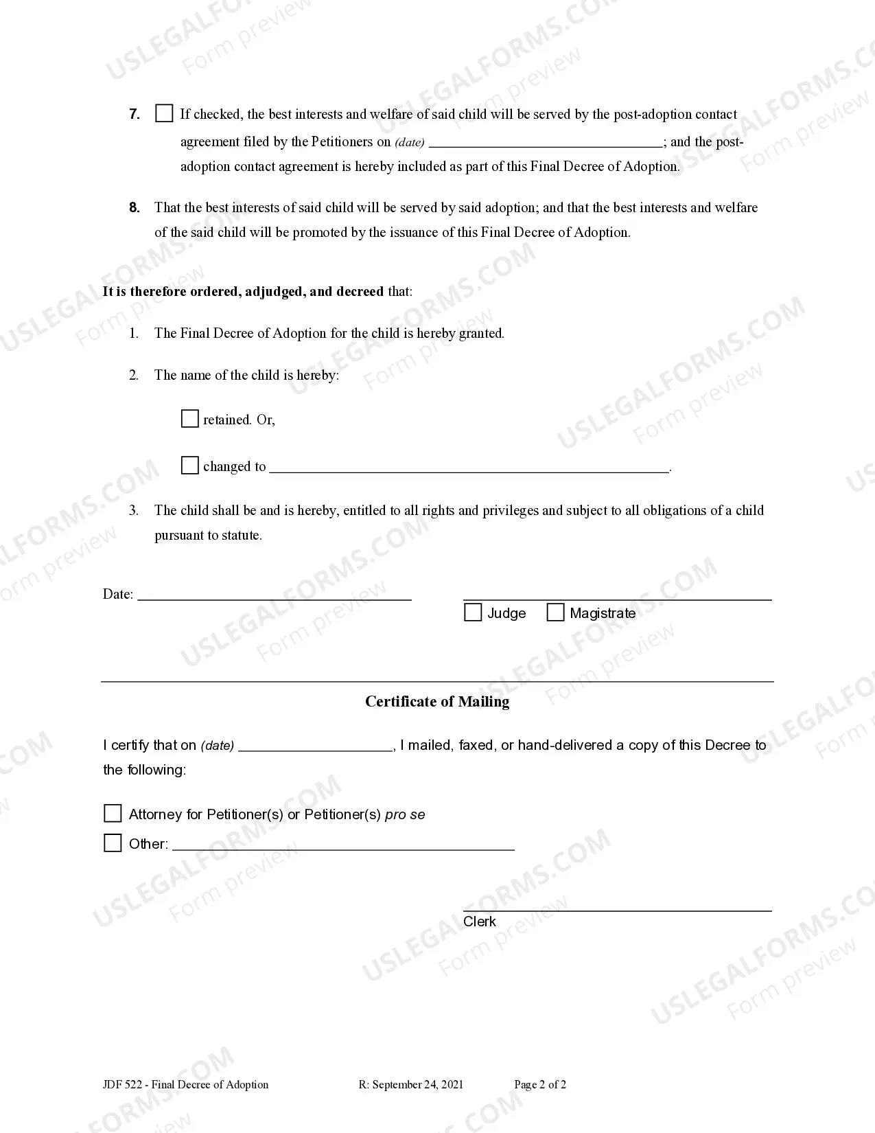 Preview Final Decree of Adoption