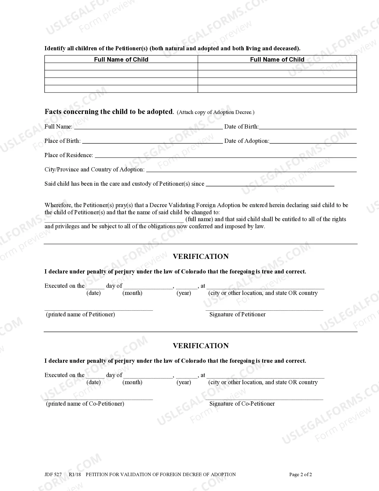 Preview Petition for Validation of Foreign Decree of Adoption
