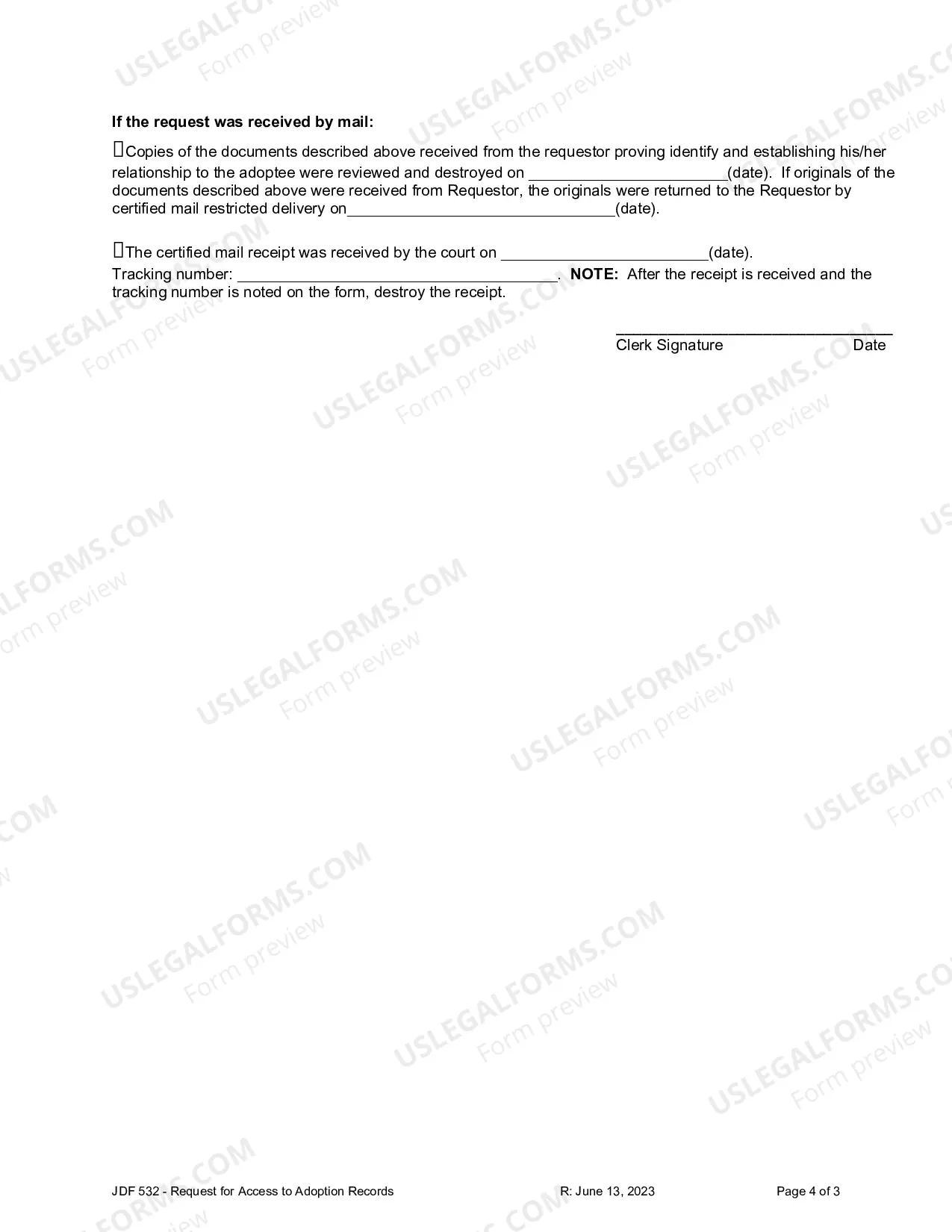 Preview Request for Access to Adoption Records