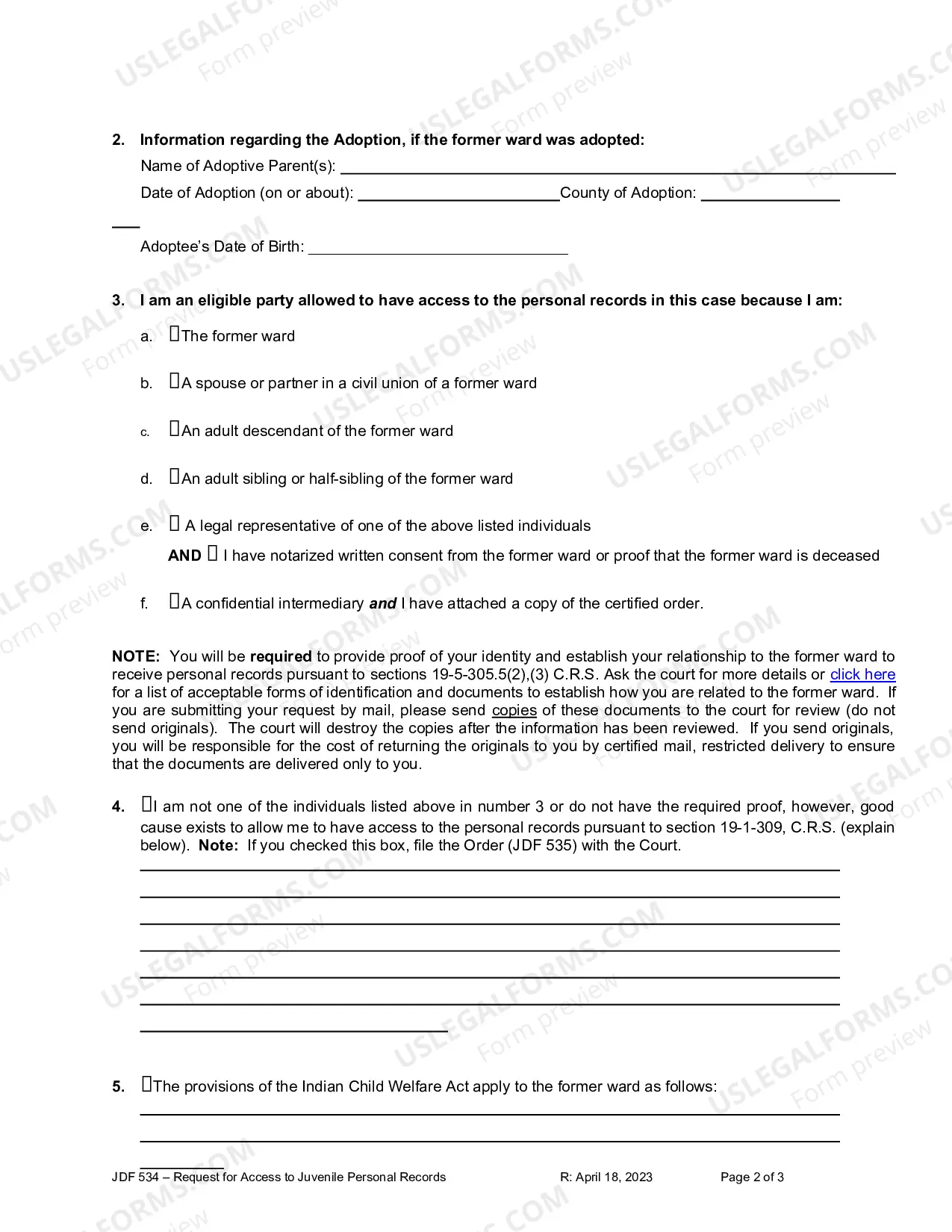 Preview Request for Access to Juvenile Personal Records of Former Wards of the State Home for Dependent and Neglected Children