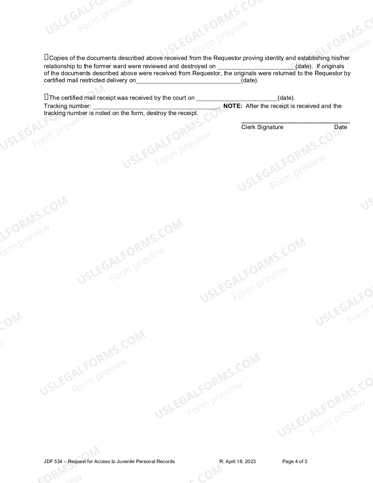Preview Request for Access to Juvenile Personal Records of Former Wards of the State Home for Dependent and Neglected Children