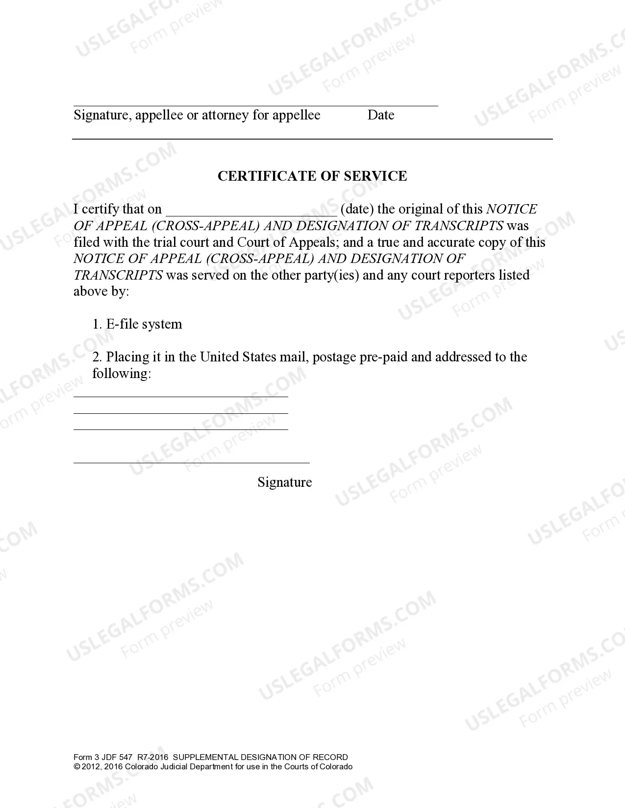 Preview Supplemental Designation of Transcripts