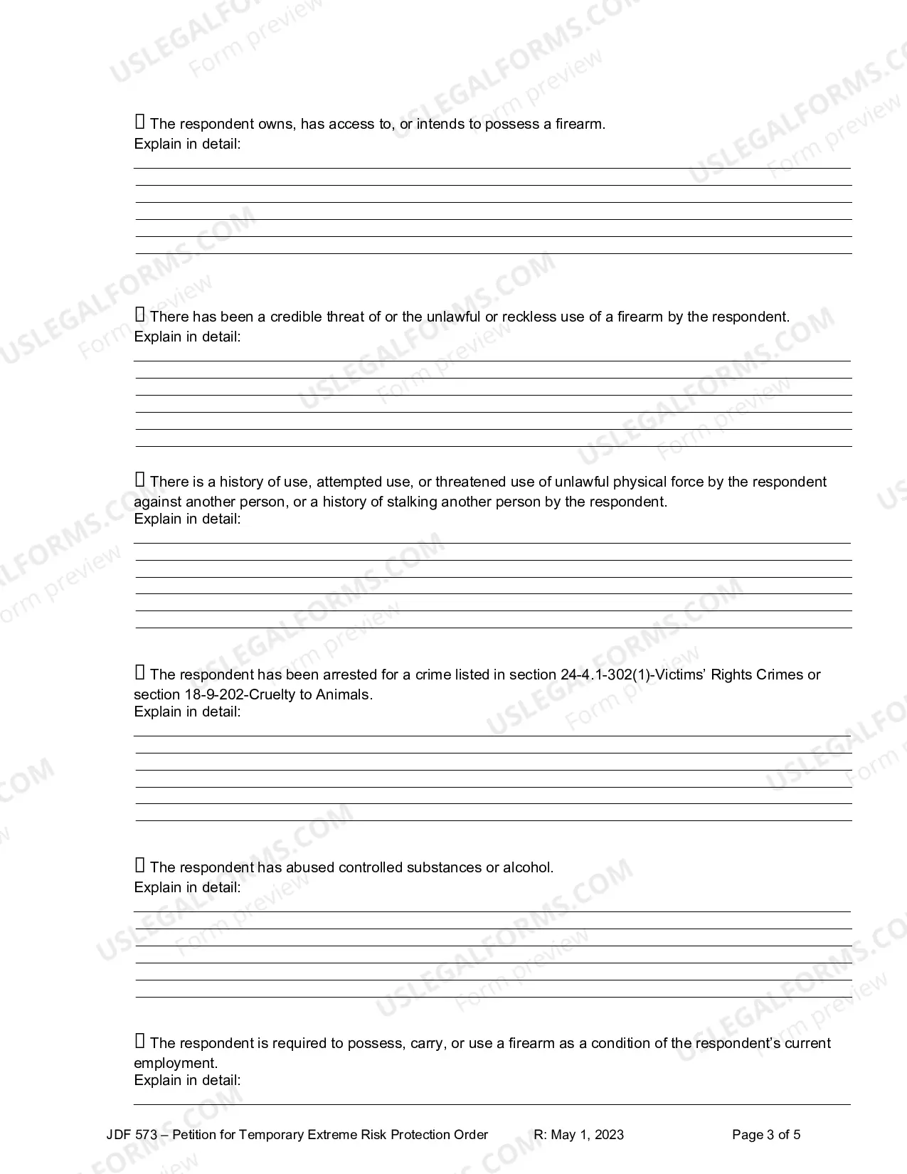 Preview Petition and Affidavit for Temporary Extreme Risk Protection Order