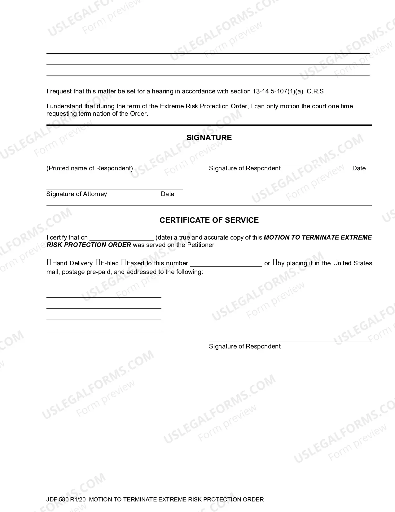Preview Motion to Terminate Extreme Risk Protection Order