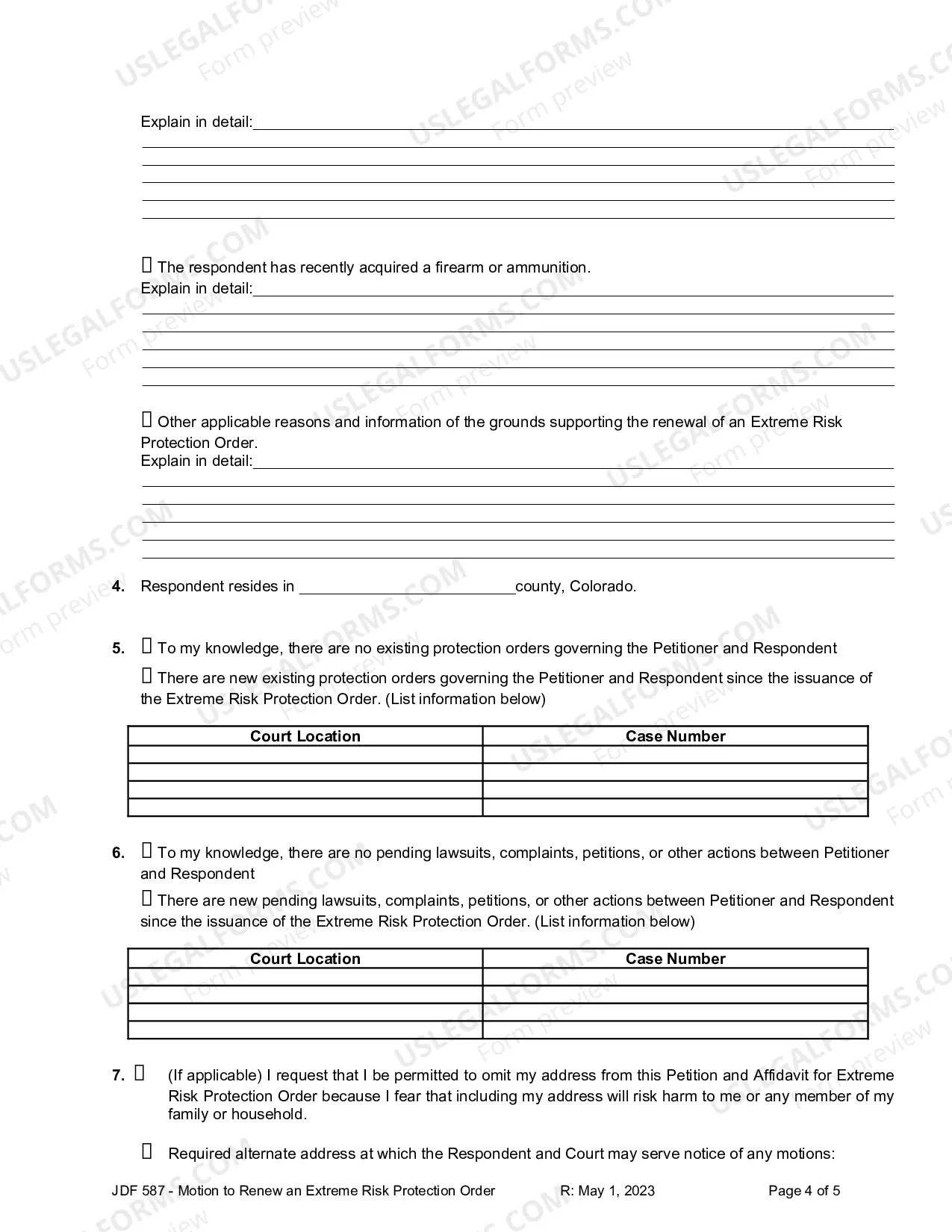 Preview Motion to Renew an Extreme Risk Protection Order