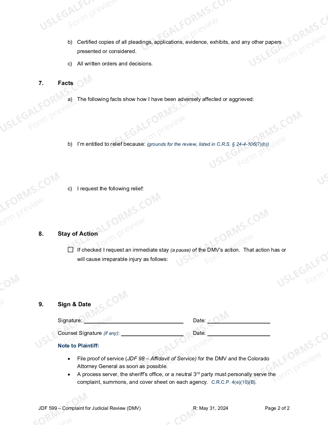 Preview Complaint for Judicial Review - DMV
