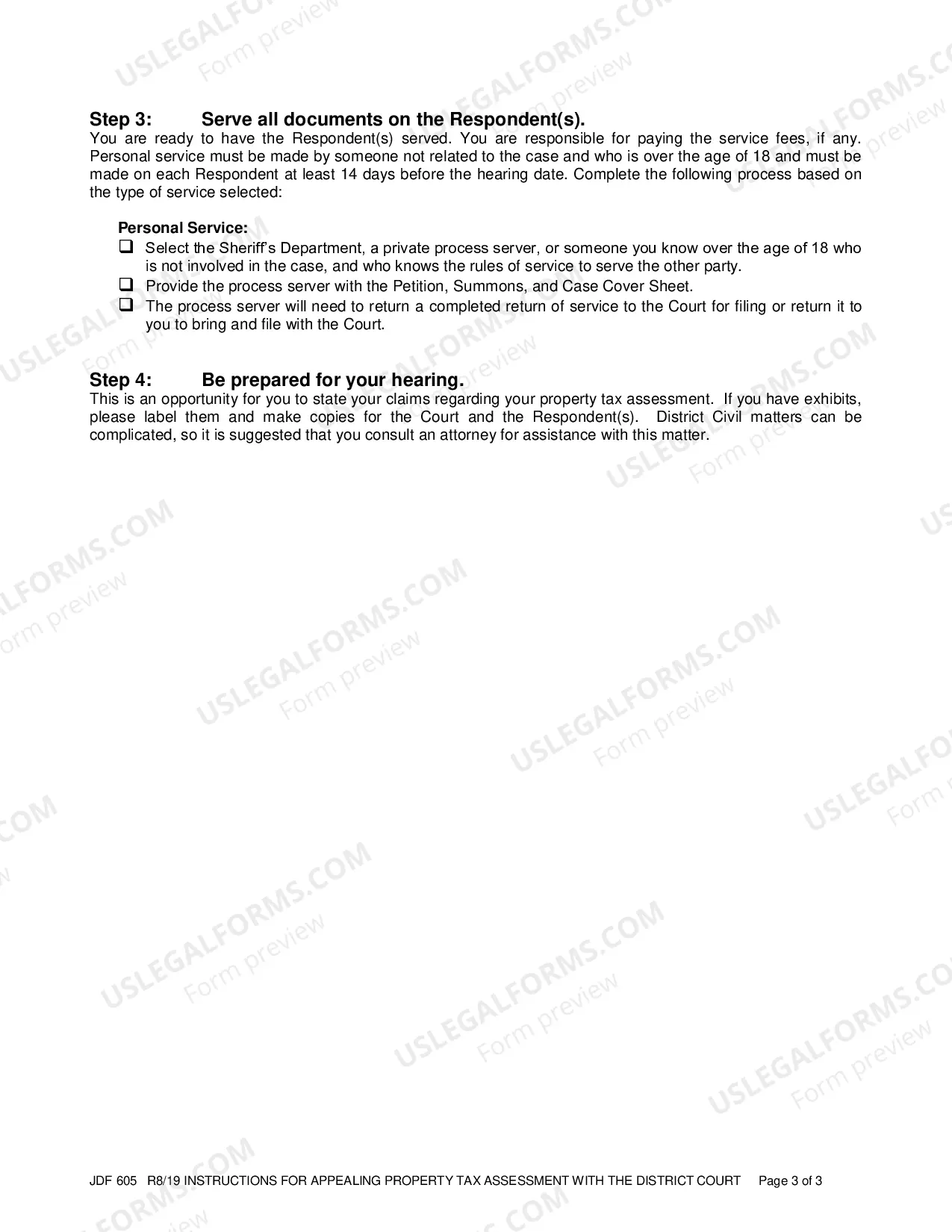Preview Instructions For Appealing Property Tax Assessments With The District Court