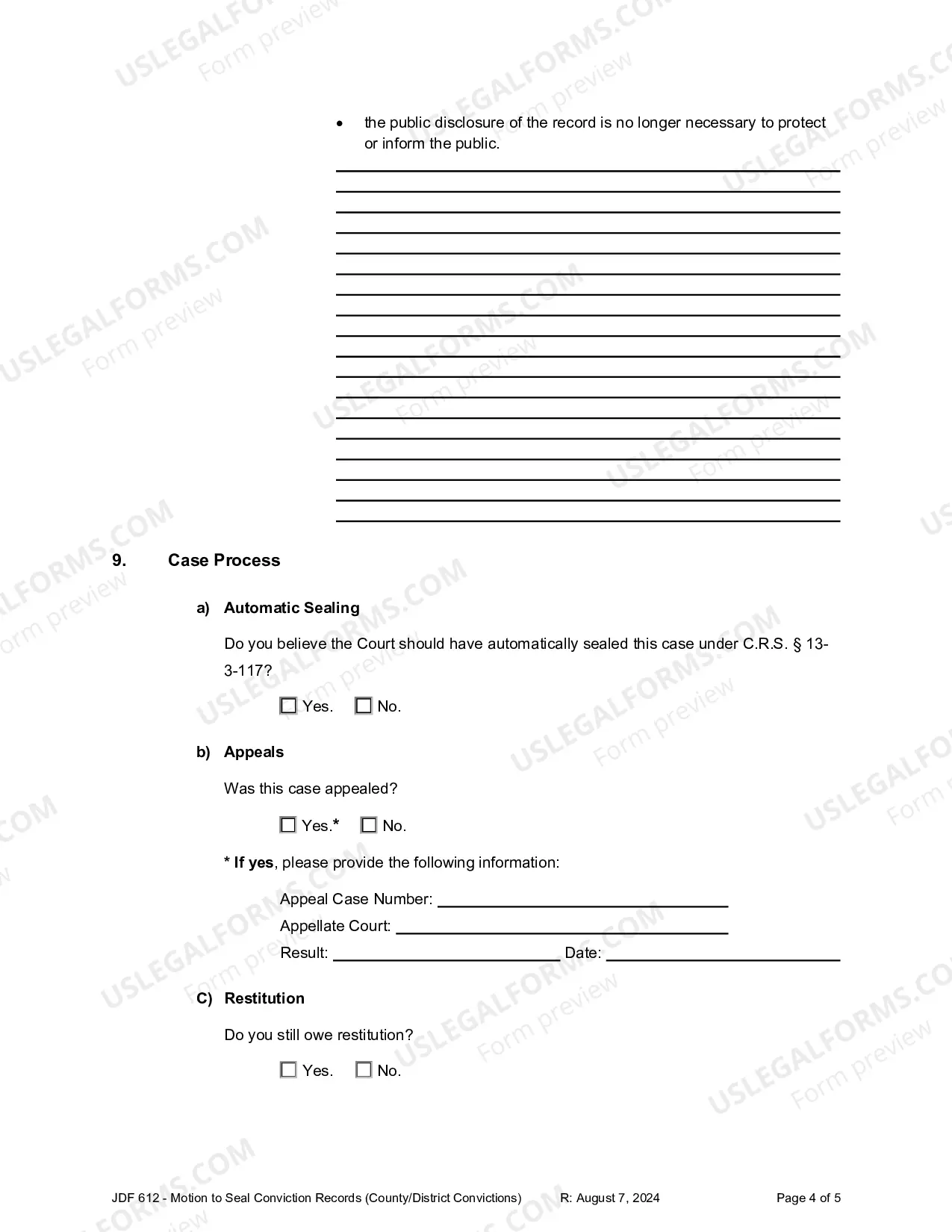 Preview Motion to Seal Criminal Conviction Records