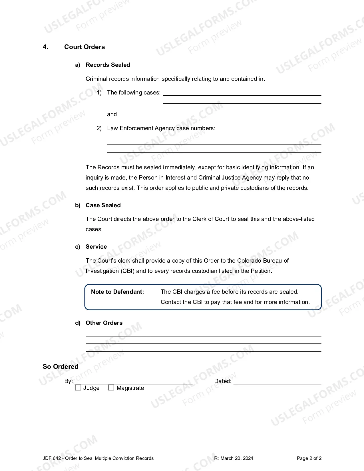 Preview Order to Seal Multiple Conviction Records