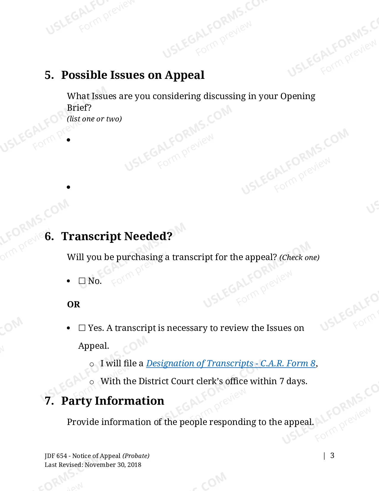 Preview Notice of Appeal - Probate