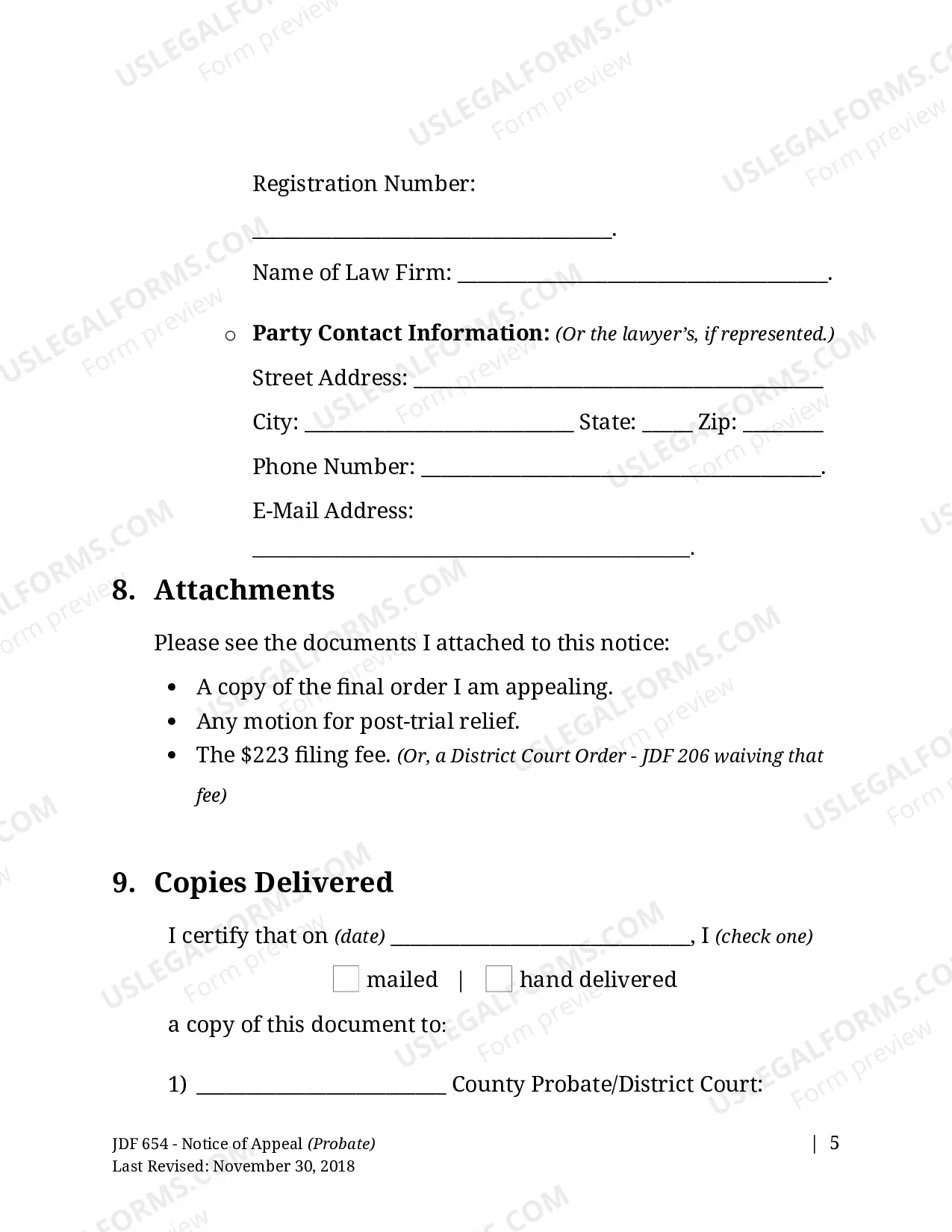 Preview Notice of Appeal - Probate