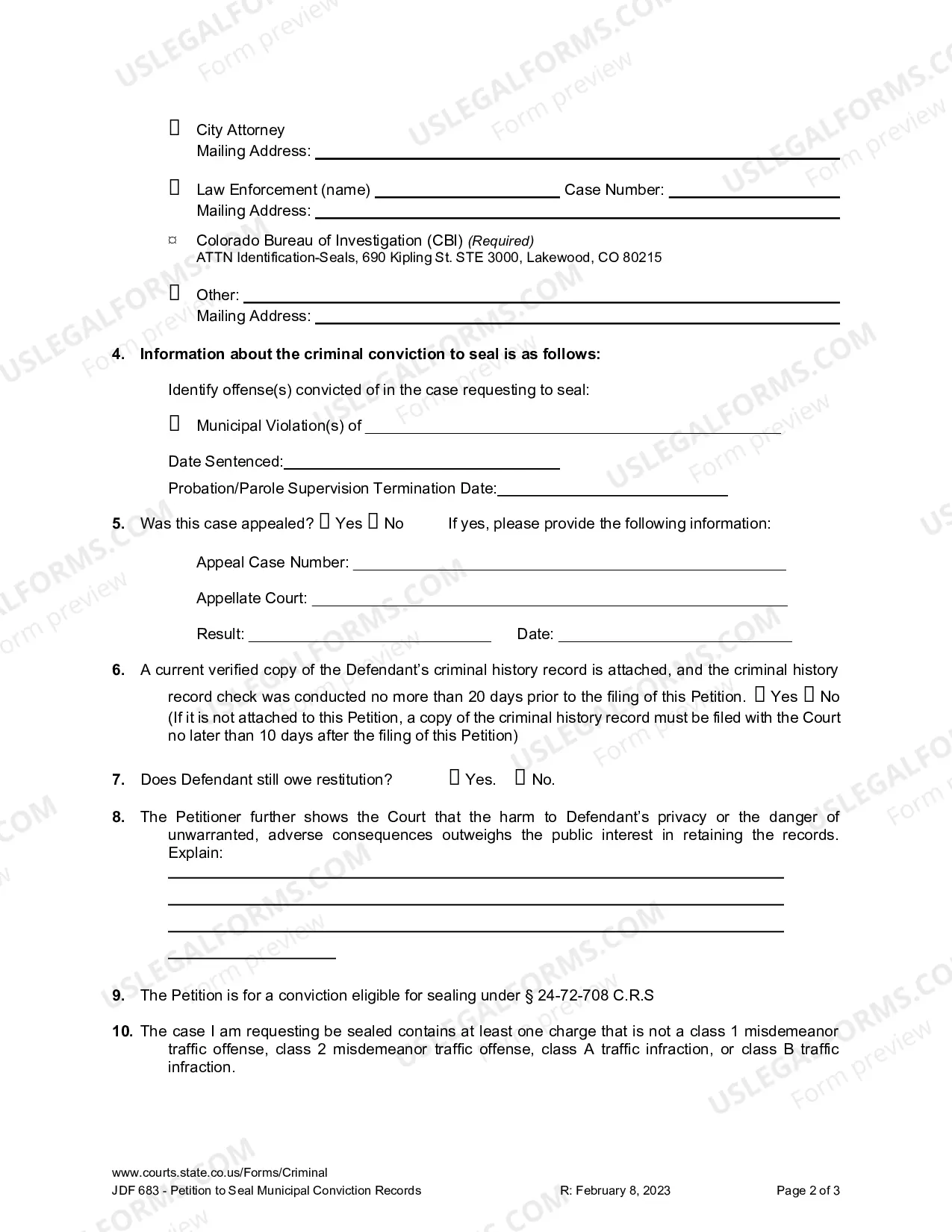 Preview Petition to Seal Municipal Conviction Records