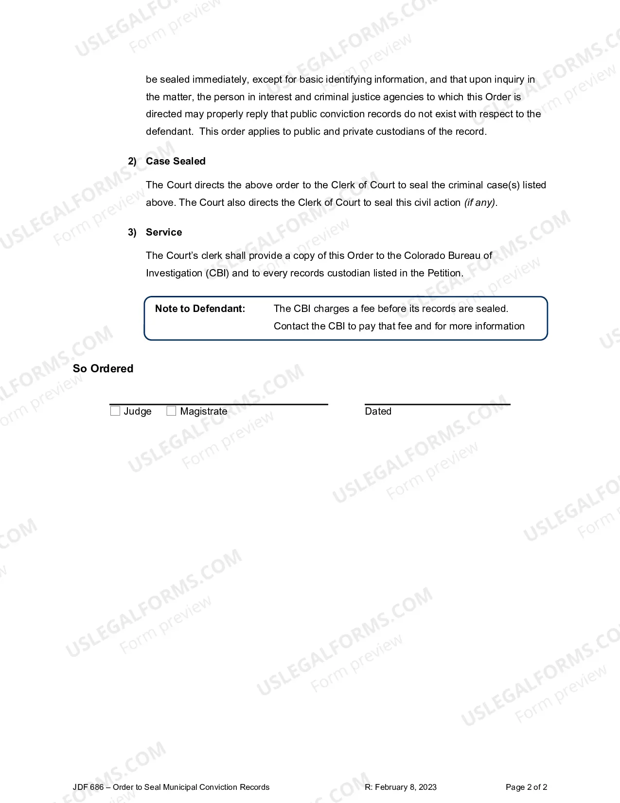 Preview Order to Seal Municipal Conviction Records
