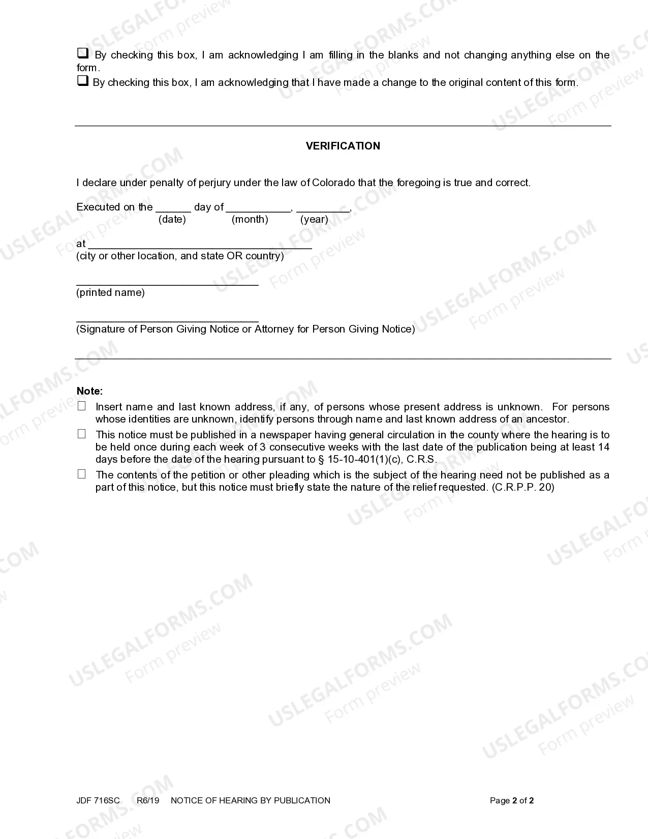 Preview Notice of Hearing by Publication - Probate