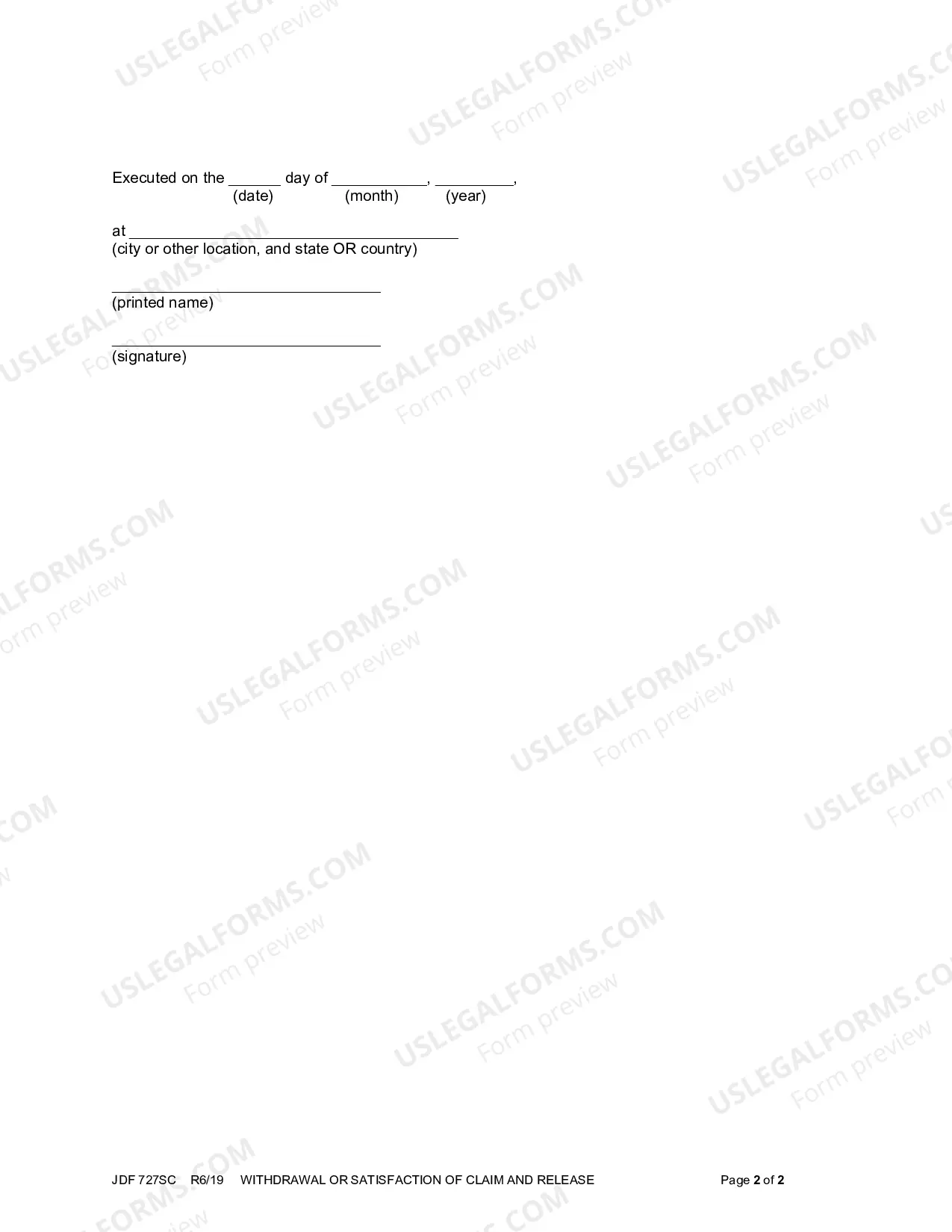 Preview Withdrawal or Satisfaction of Claim and Release - Probate Court