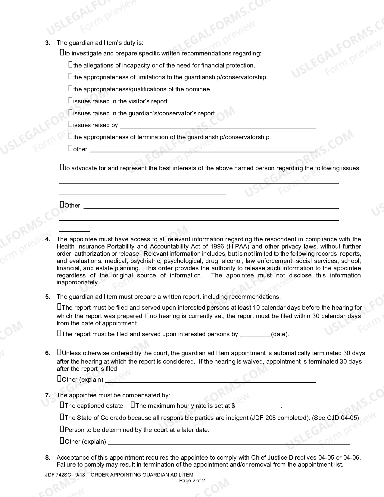 Preview Order Appointing Guardian Ad Litem