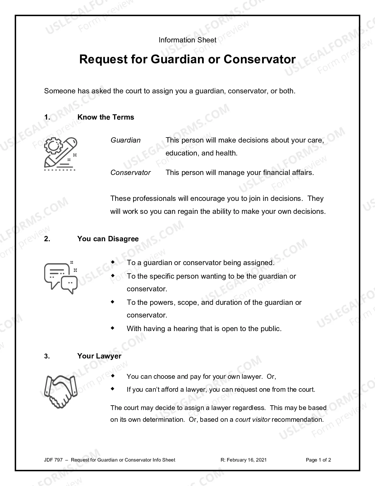 Preview Guardian or Conservator Request Information Sheet