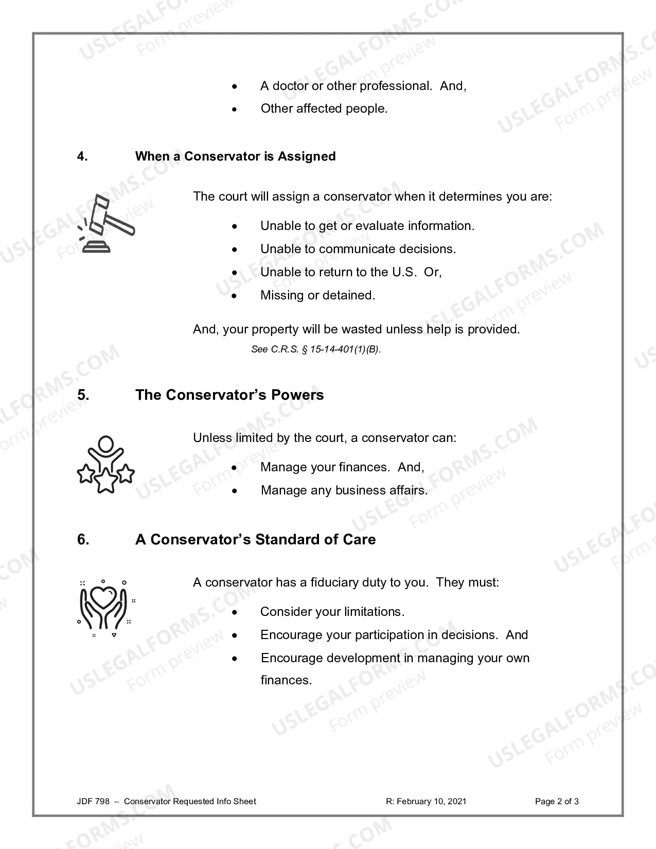 Preview Conservator Request Information Sheet