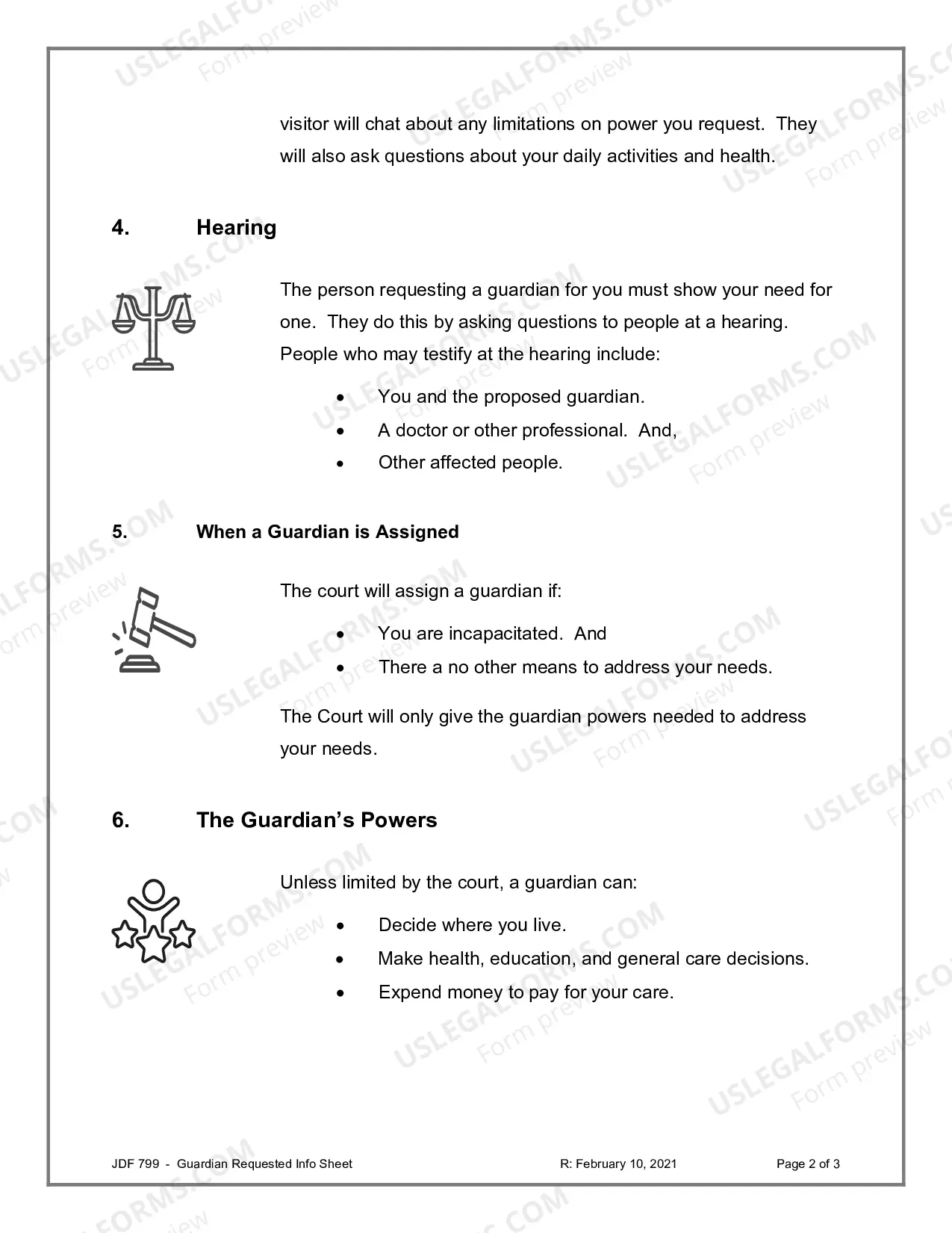 Preview Guardian Requested Information Sheet