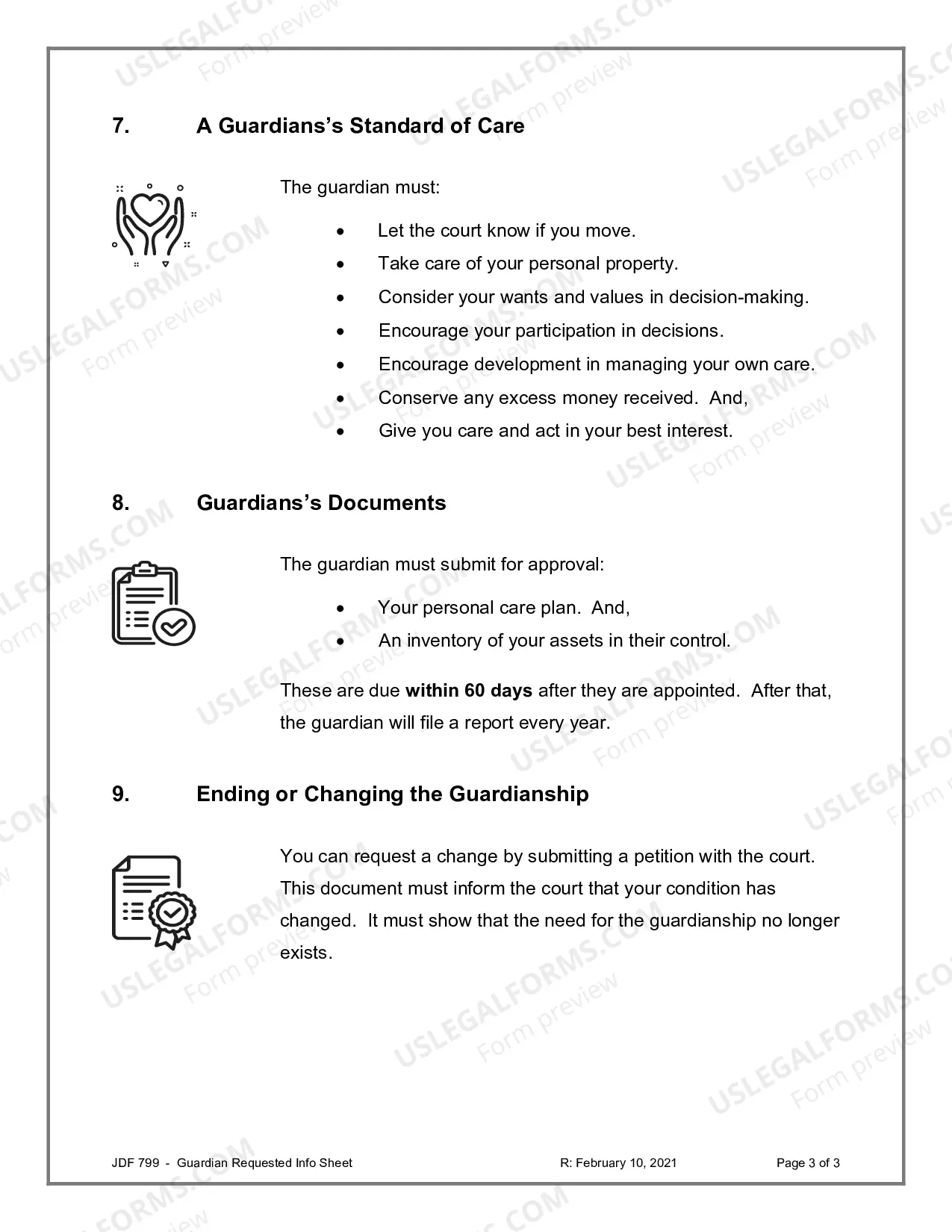 Preview Guardian Requested Information Sheet