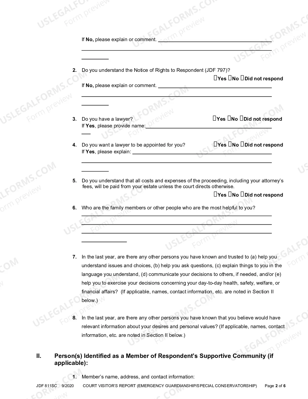 Preview Court Visitor's Report - Emergency Appointments