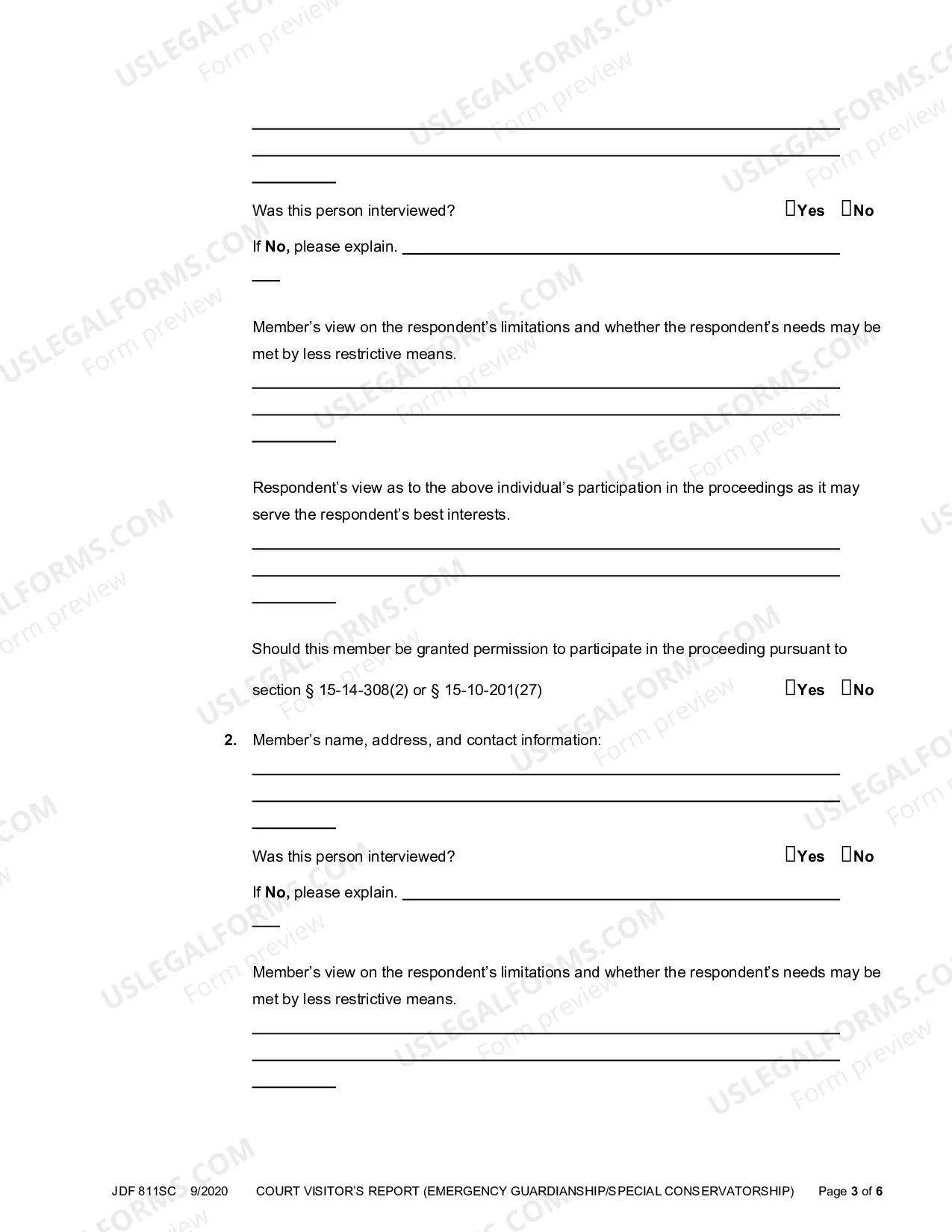 Preview Court Visitor's Report - Emergency Appointments