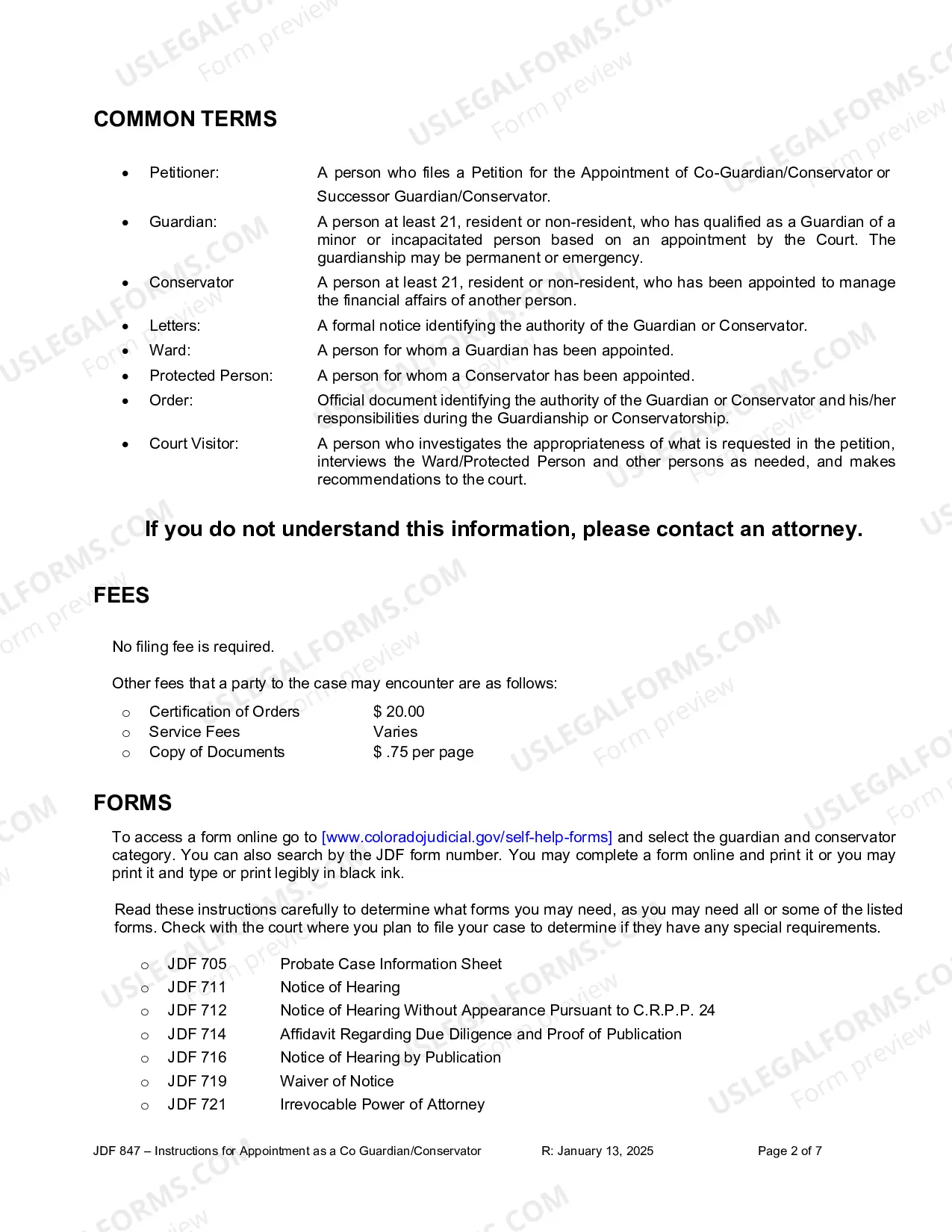 Preview Instructions for Filing a Petition for Appointment of Co-Guardian or Co-Conservator or Successor Guardian or Conservator