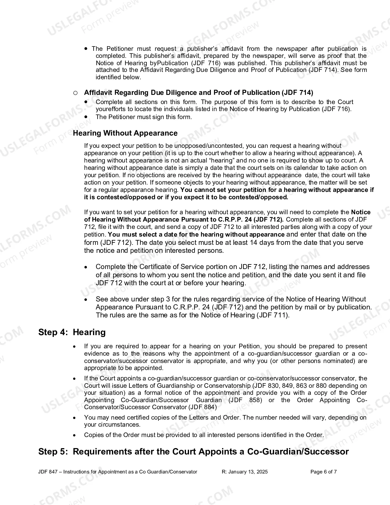 Preview Instructions for Filing a Petition for Appointment of Co-Guardian or Co-Conservator or Successor Guardian or Conservator