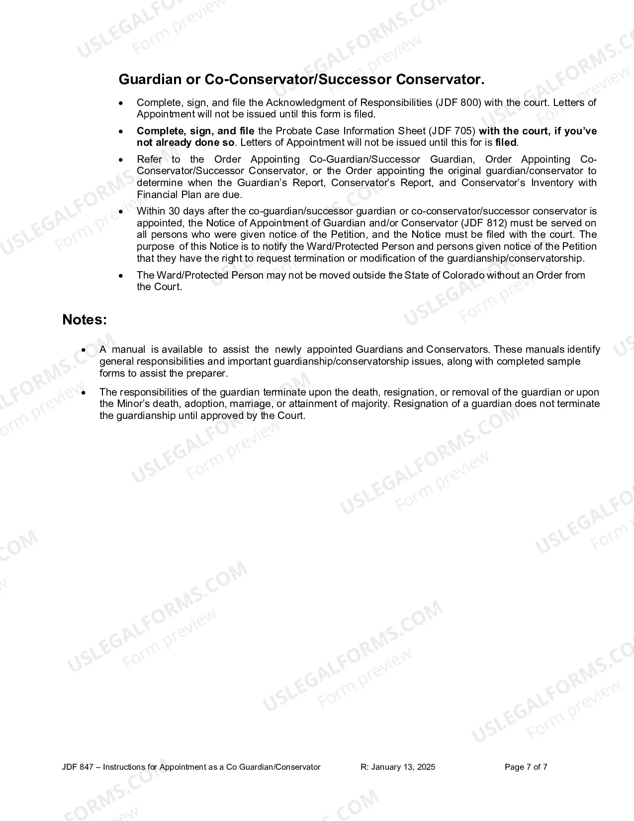 Preview Instructions for Filing a Petition for Appointment of Co-Guardian or Co-Conservator or Successor Guardian or Conservator
