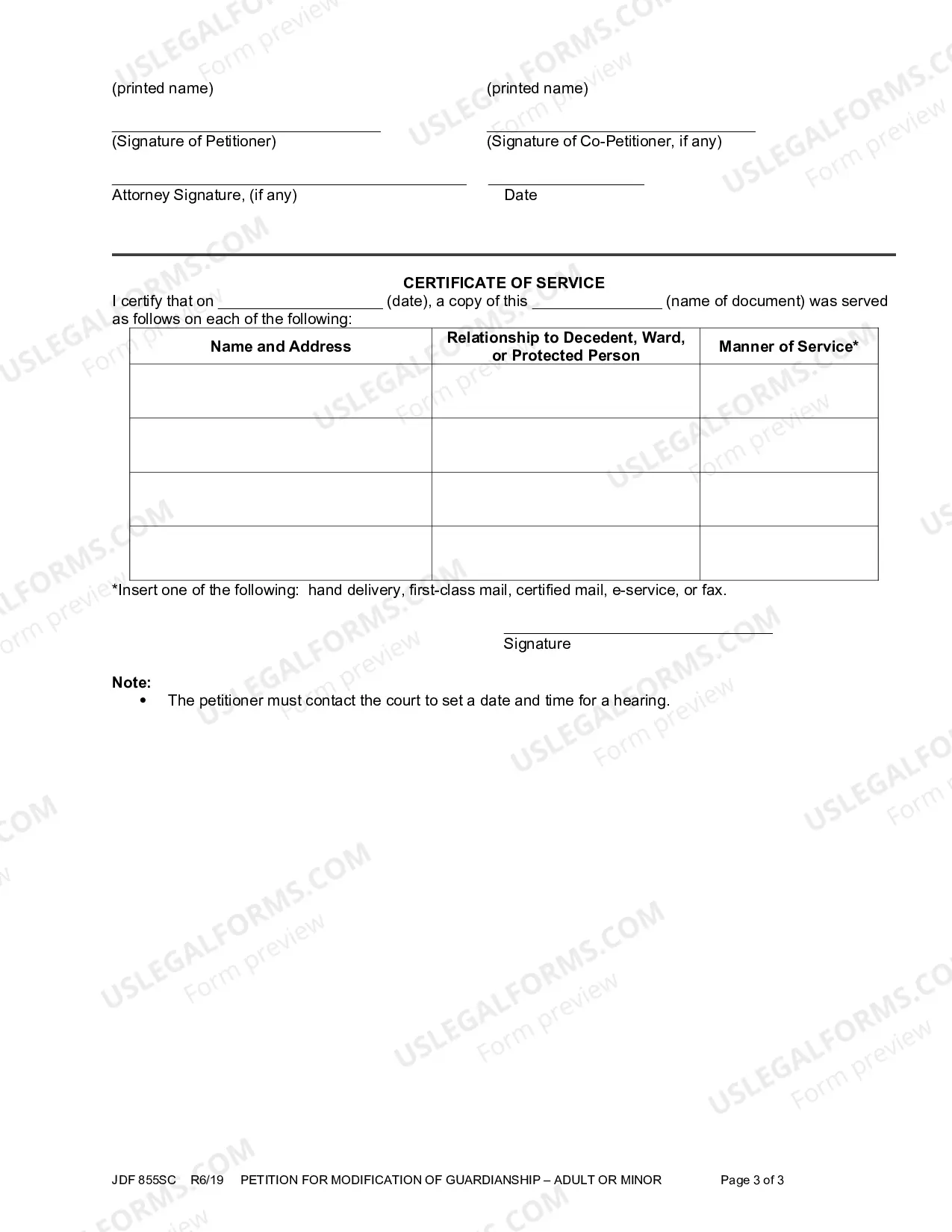 Preview Petition for Modification of Guardianship