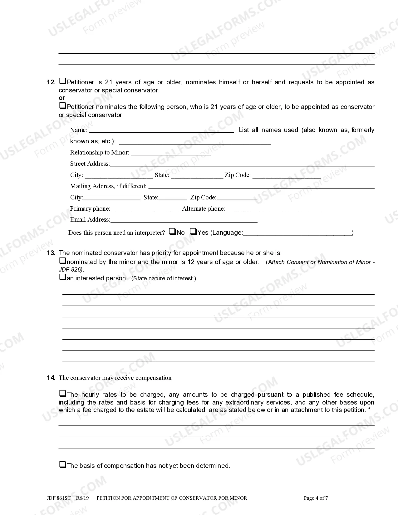 Preview Petition For Appointment Of A Conservator - Minor