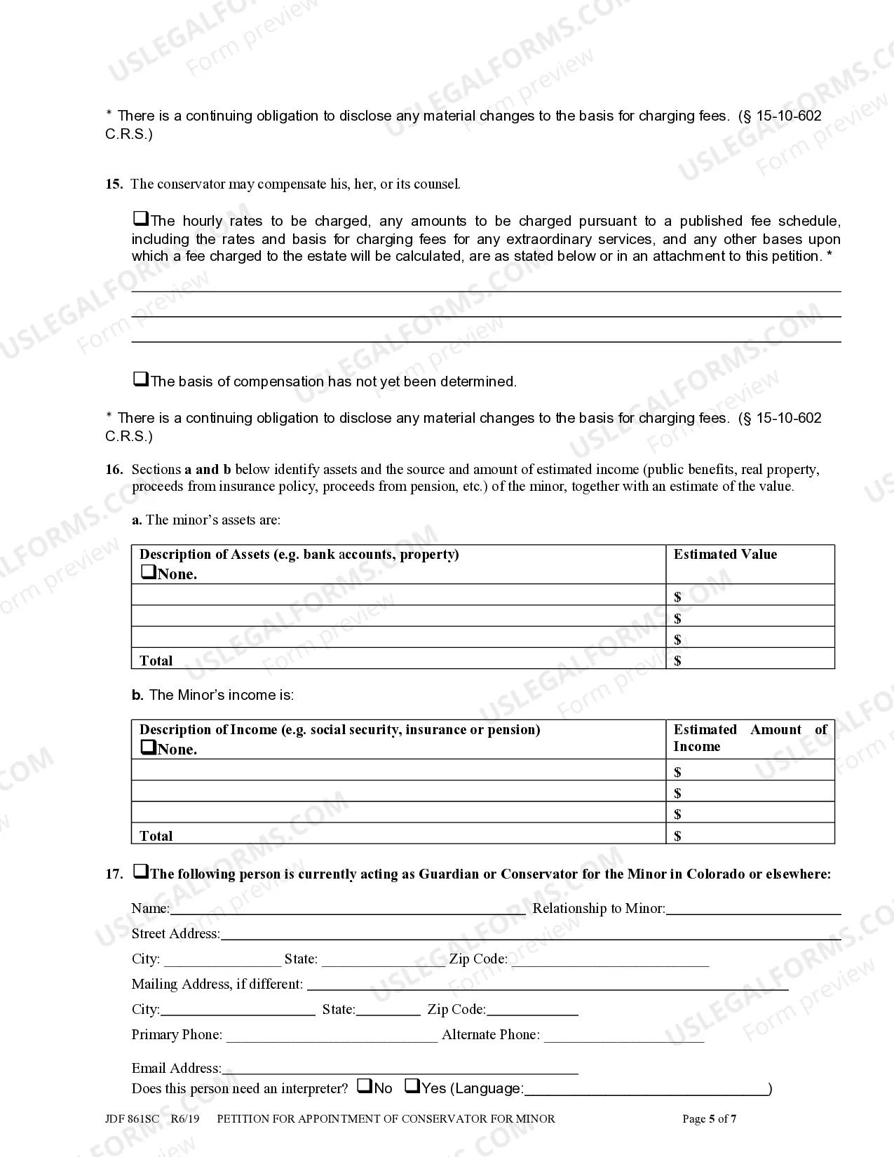 Preview Petition For Appointment Of A Conservator - Minor