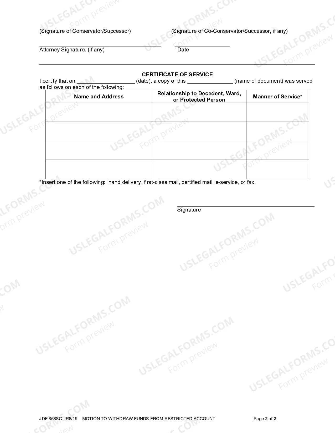 Preview Motion to Withdraw Funds from Restricted Account