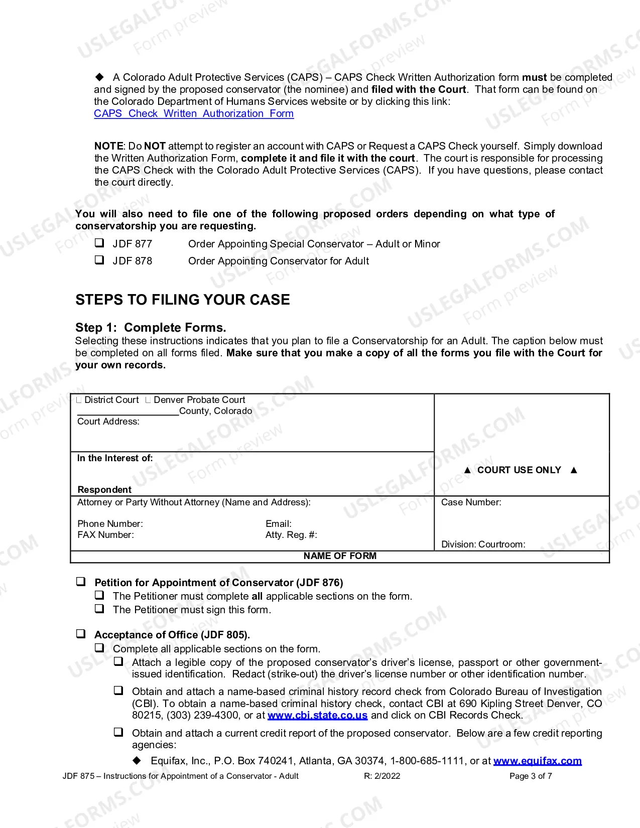Preview Instructions For Appointment Of A Conservator - Adult