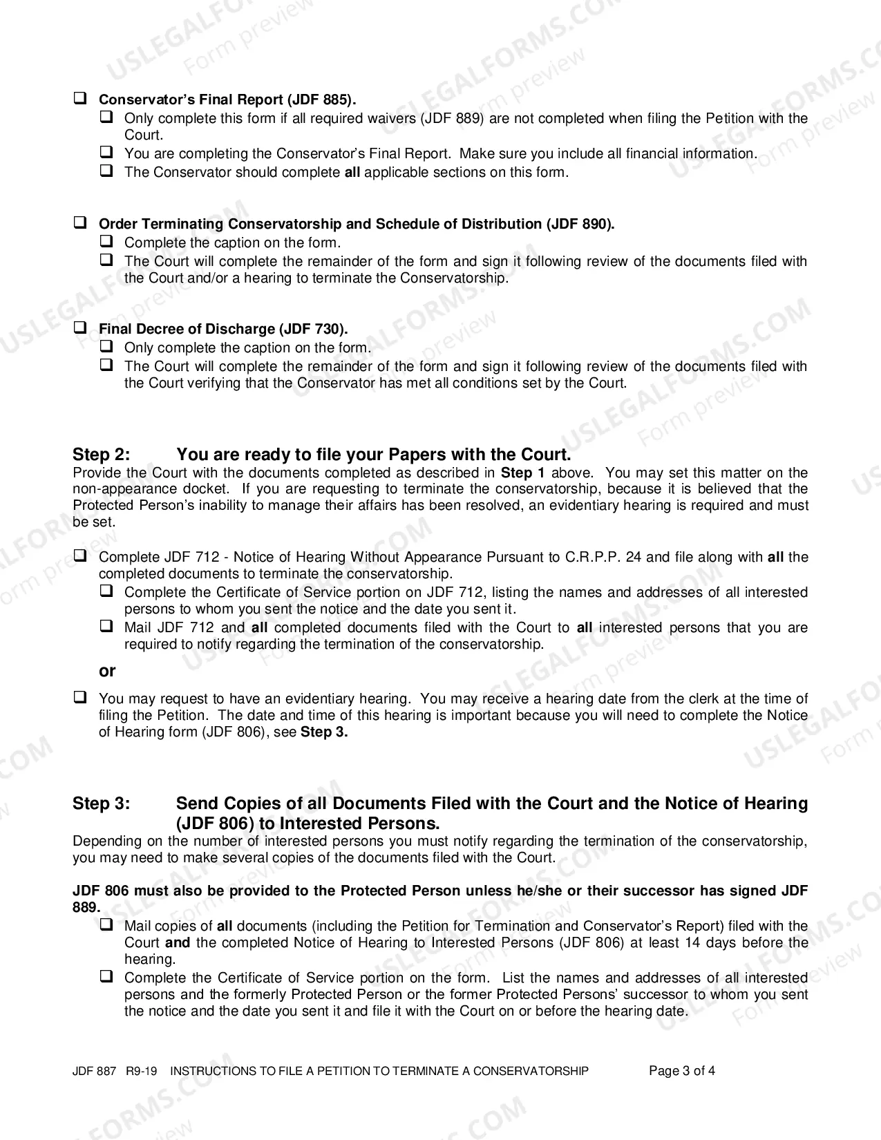 Preview Instructions To File A Petition To Terminate Conservatorship