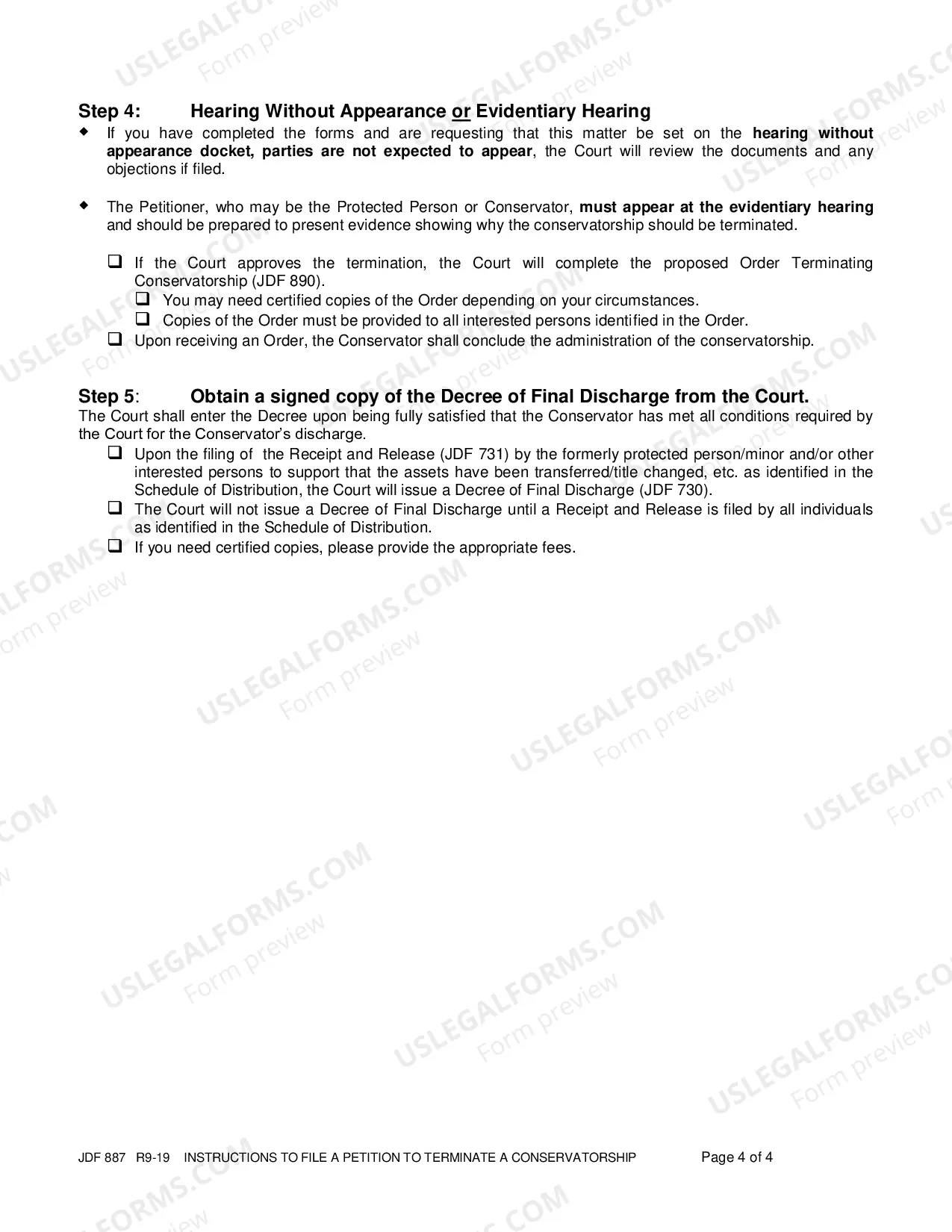 Preview Instructions To File A Petition To Terminate Conservatorship