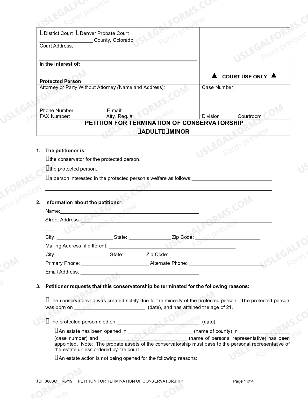 Preview Petition for Termination of Conservatorship
