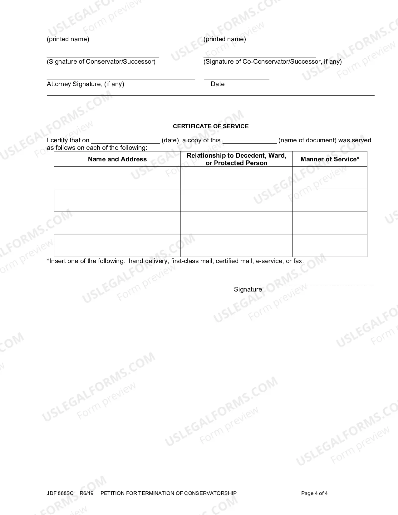 Preview Petition for Termination of Conservatorship