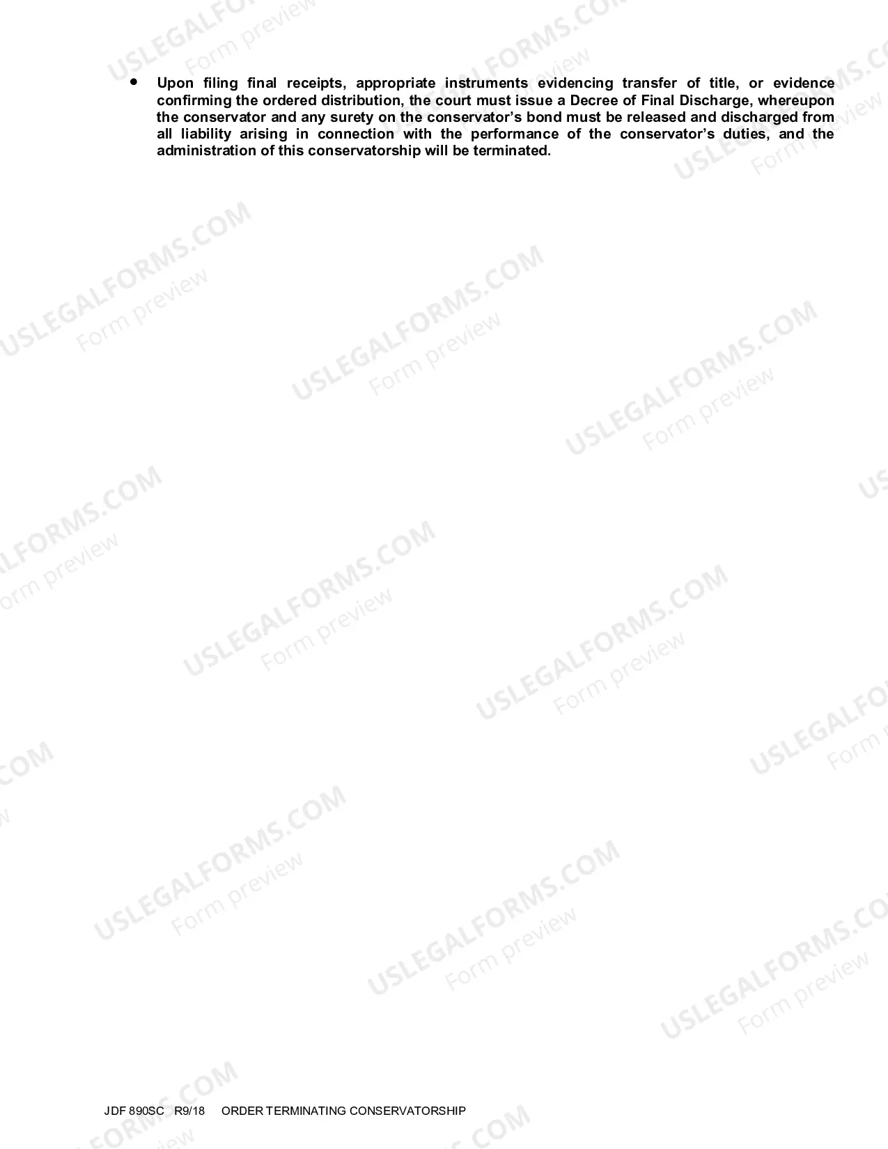 Preview Order to Terminate Conservatorship